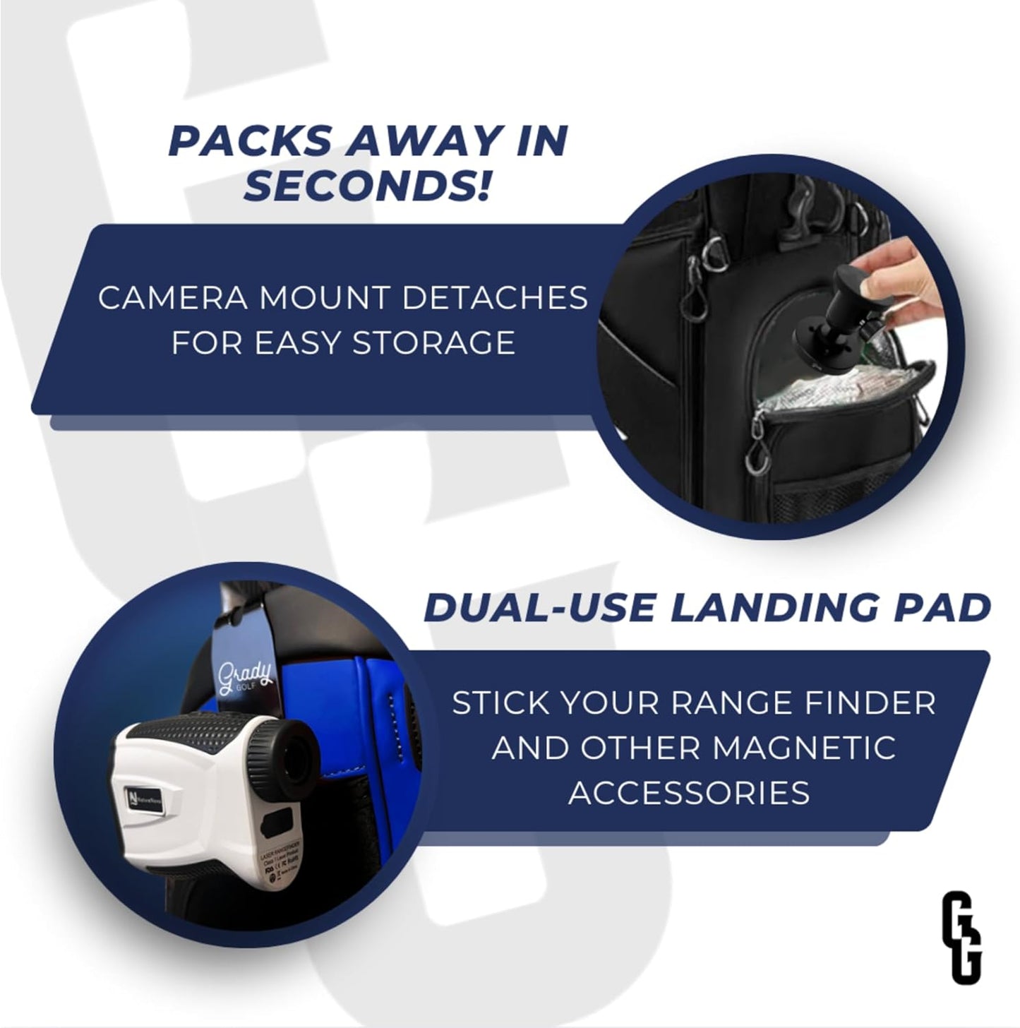 Golf Phone Holder – Fully Adjustable Golf Swing Camera Mount | Converts Any Bag into a Golf Phone Tripod | MagSafe-Compatible for Easy, Clamp-Free Setup | Golf Bag Magnetic Plate Included