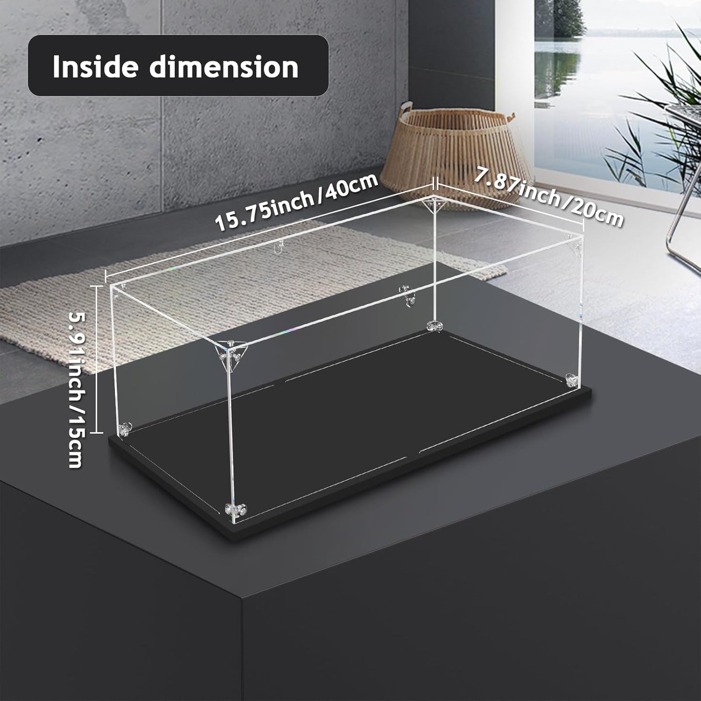 3MM Acrylic Display Case for 1:14 Scale Diecast Car Model Car Thickened Clear Acrylic Display Box for Lego 42123 / 42154 (15.75x7.87x5.91inch, 1:14 )