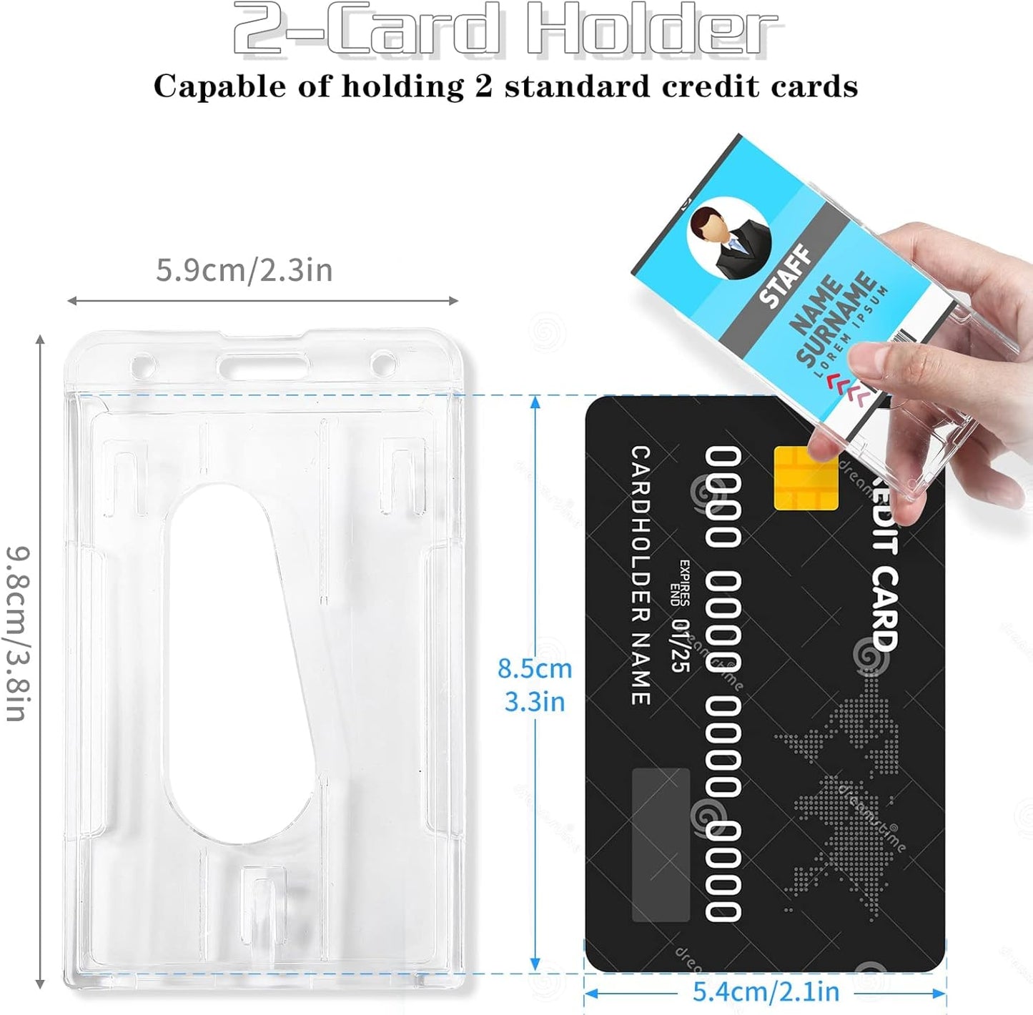 DELSWIN Heavy Duty Retractable Lanyard - Breakaway Lanyards for ID Badges Keys, Retractable Keychain with Upgraded Carabiner, Key Ring, and 2-Card Thumb-Slot Badge Holder, 8 oz Retraction