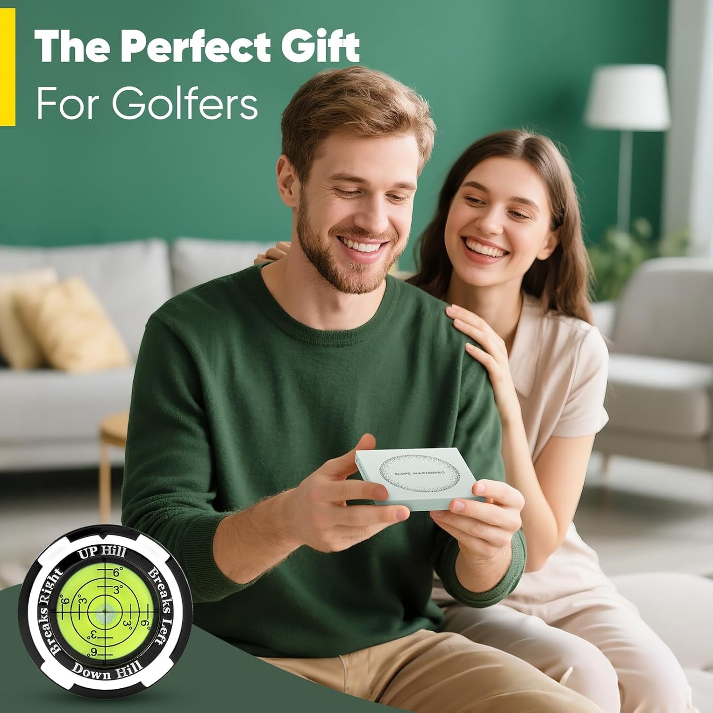 GreenNav Pro-High Precision Golf Green Reader & Golf Ball Marker with Horizontal Bubble Level, Essential Slope & Putt Line Reading Aid, Golf Accessories for Men Women