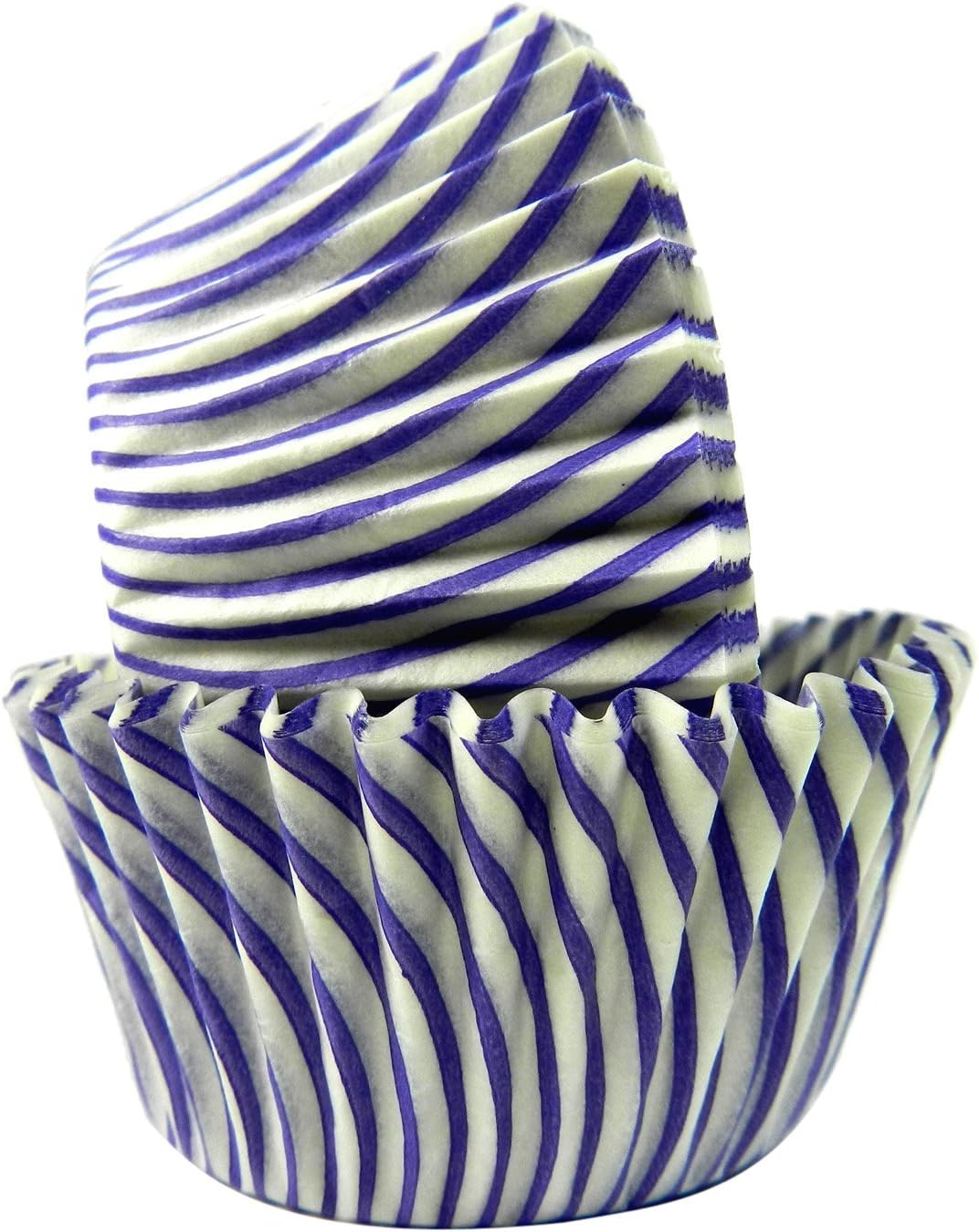 Regency Wraps Greaseproof Professional Grade Baking Cups, Pack of 40, Standard Liners, Purple Pisa Stripe, for Cupcakes, Muffins, Candy, Non Stick