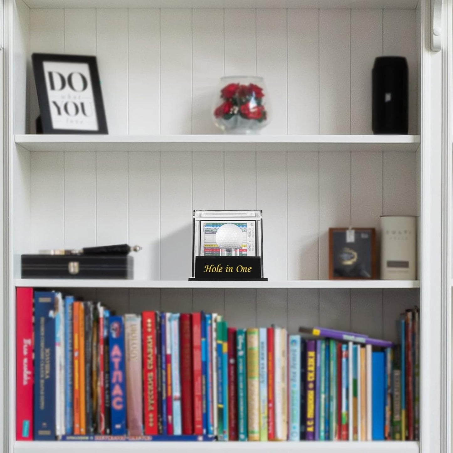 Golf Ball Display Case for Hole in One Ball with Scorecard Display, Golf Gifts, Accessories for Men and Women (Content: Hole in One)