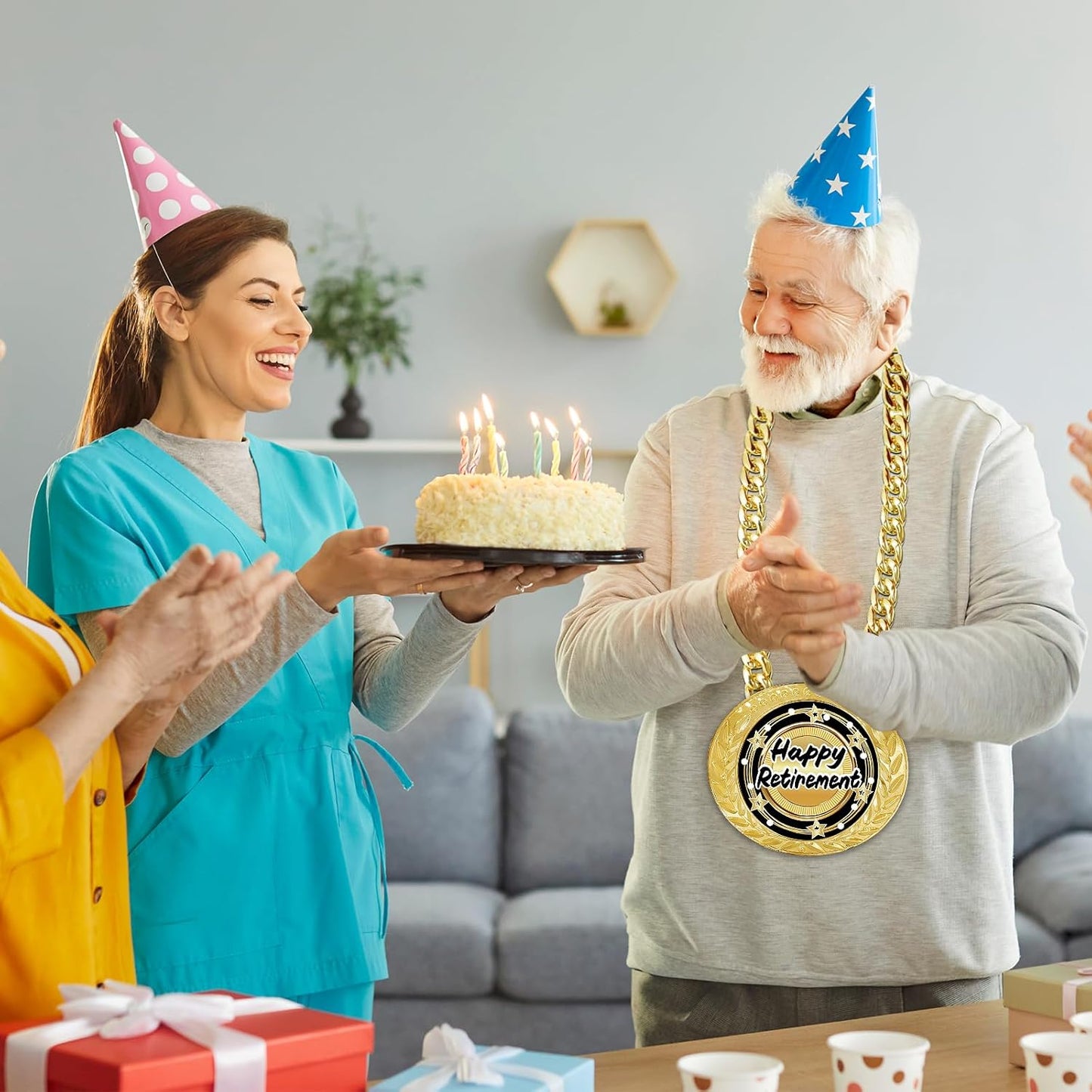 Happy Retirement Gifts for Men Women, 5.9" Retirement Medal, Going Away, Goodbye, Farewell Gifts for Coworkers Colleague Boss Employee Teacher Nurse - Coworker Leaving Gifts for Women Men