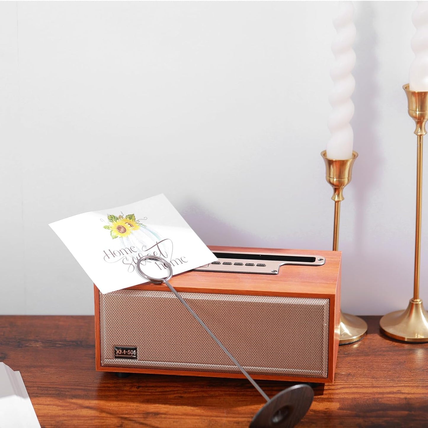 Urban Deco 16 Pieces Table Card Holder 8 inches Table Number Holders Place Steel Card Holders for Photos, Food Signs, Memo Notes, Weddings, Restaurants, Birthdays (Black)