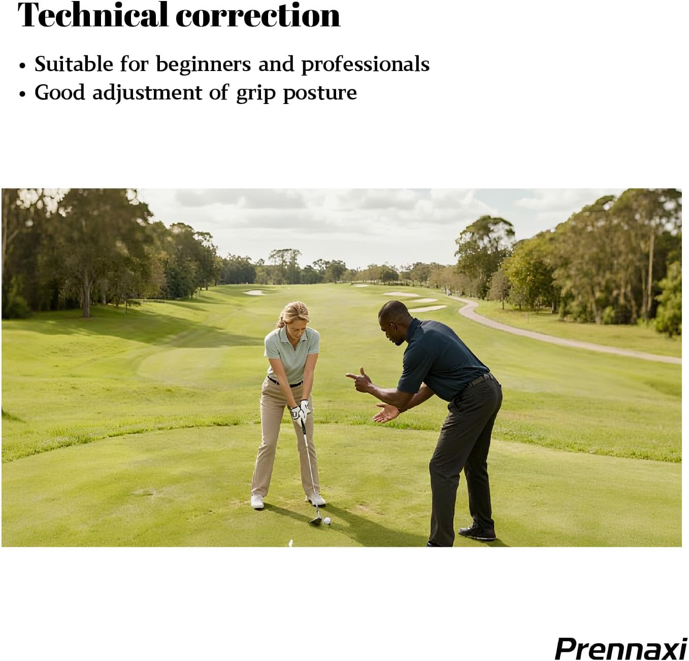 Golf Grip Corrector Trainer, Full-Wrap Hand Placement for Proper Grip and Straighter Shots - Fits All Standard Clubs, Soft Anti-Slip Rubber,Lightweight, Portable Practice Tool