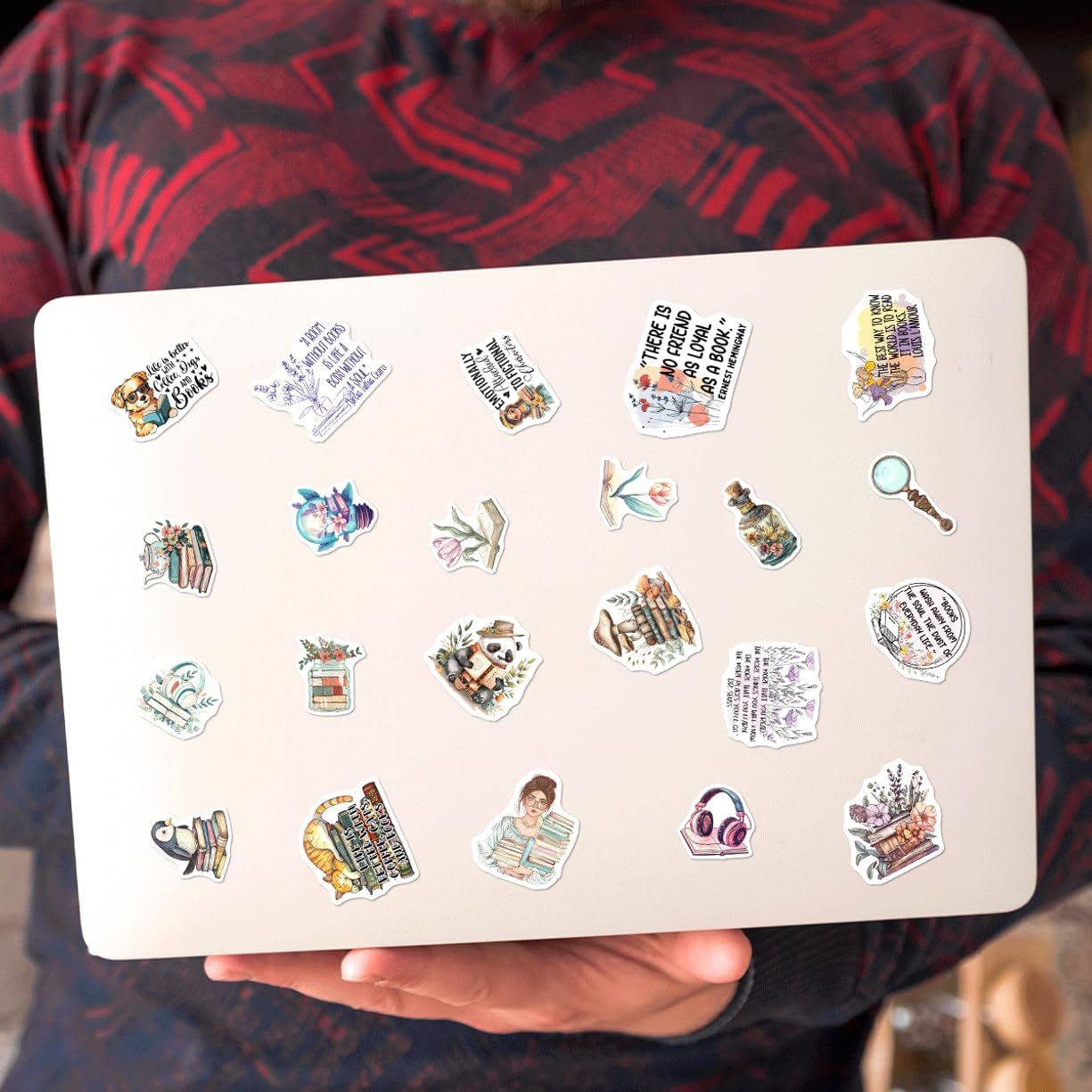 108Pcs Book Lover Aesthetic Stickers Pack for Journal Laptop Ipad Kindle Case Waterproof Vinyl Sticker Set Readers Students Teens Women Club Booktok Scrapbooking