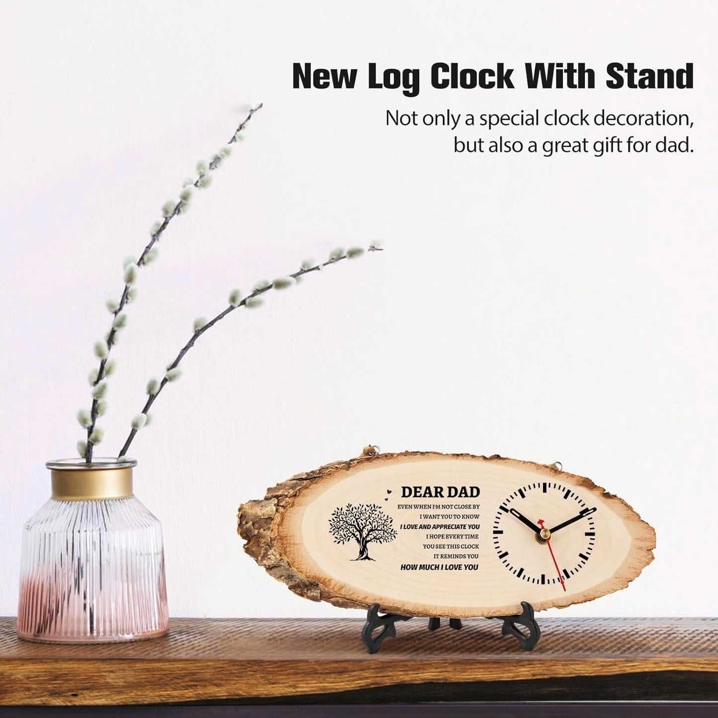 BeauGift Dad Gifts, Christmas Wooden Clock Gifts for Dad from Daughter Son Kids, Daddy Birthday Gift Idea for Papa Father Who Wants Nothing, Christmas Fathers Day Present from Child to My Dad