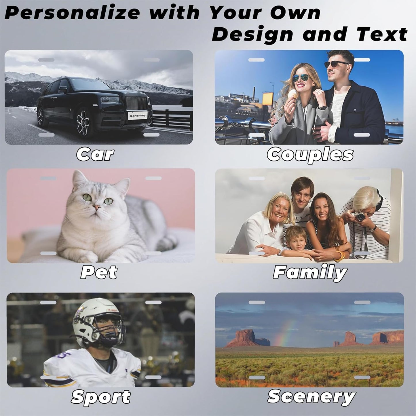 Custom License Plate, Personalized with Text/Image/Photo/Logo, Customized Aluminum Plate for Car/Truck/Bar/Cafe, 6x12 Inch Rust-Free Auto Accessories