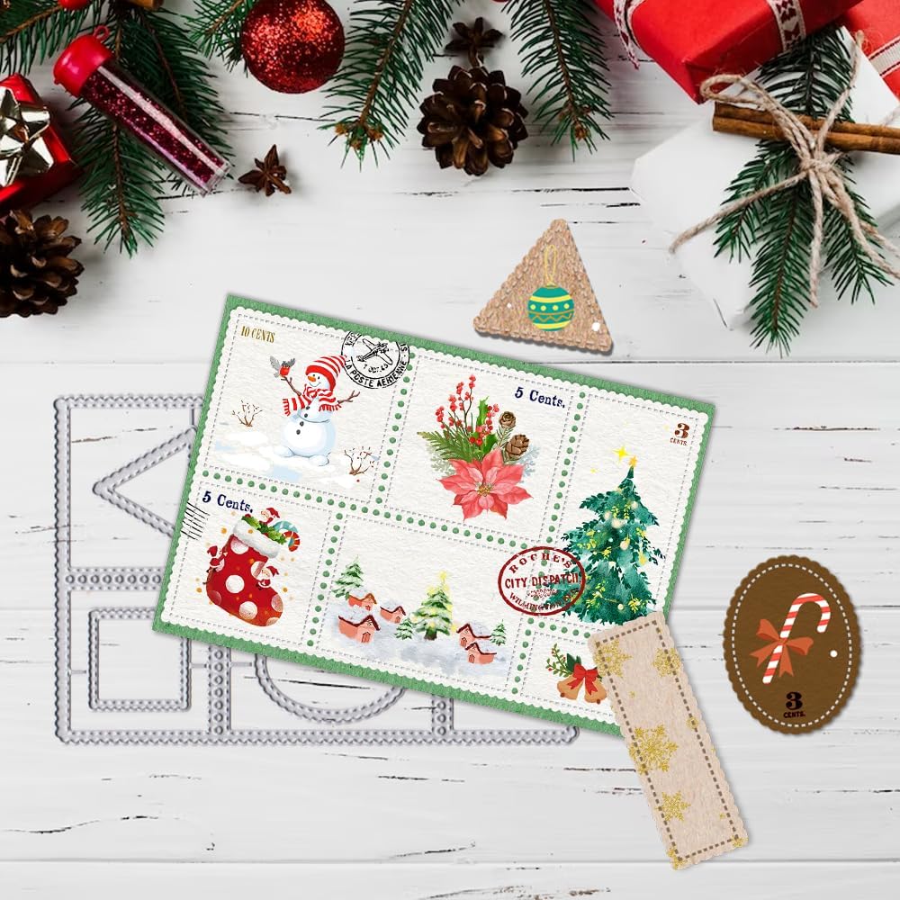 Estivaux Rectangles Labels Banner Die Cuts for Card Making, Words Tab Note Cutting Dies Card Frame Dies Stencils Embossing Template for Scrapbooking DIY Cards Album Crafts Supplies