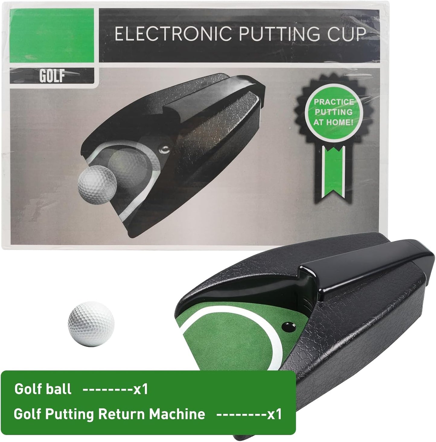 Golf Ball Return Putting Unit, Automatic Return Machine, Indoor Golf Putting Hole, Battery-Powered Practicing, Suitable for Practicing at Home, Office, Yard, Party