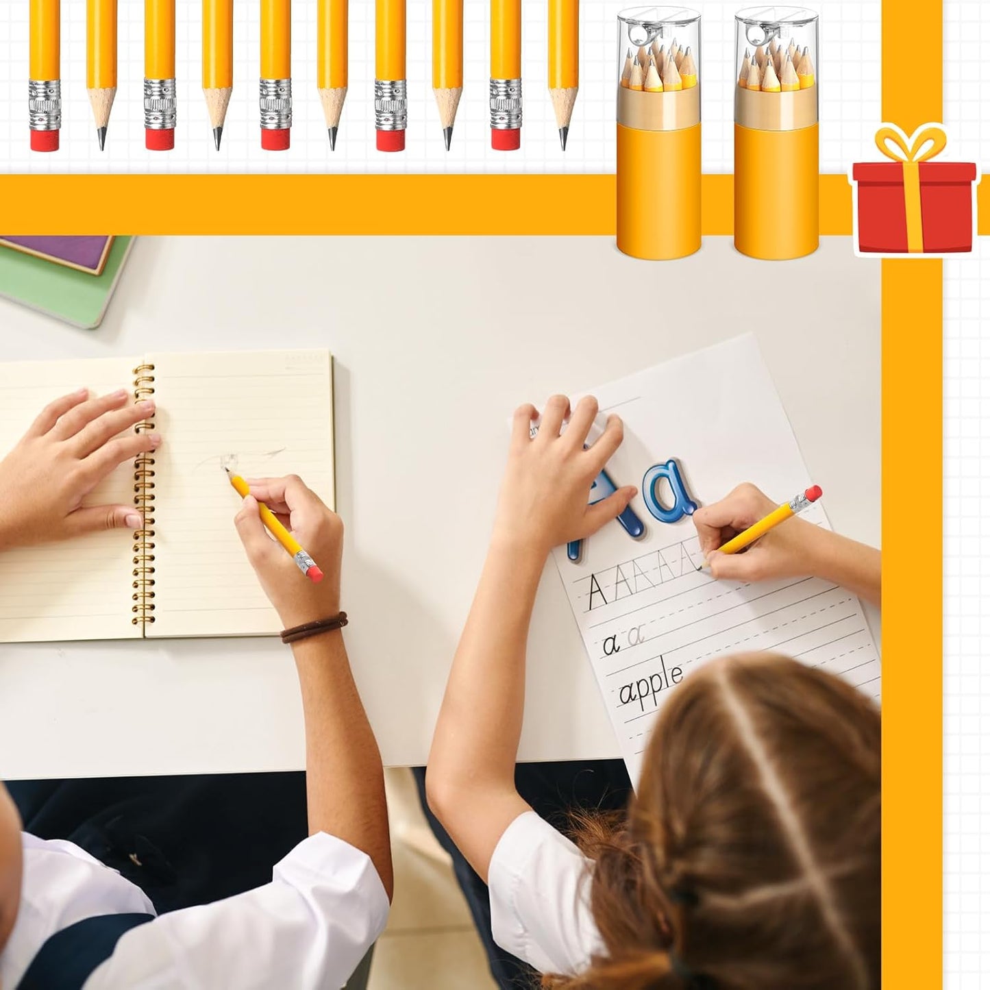 60 Pack 720 Pcs Mini Golf Pencils Bulk with Eraser and Sharpener 2HB Pre-sharpened Yellow Half Pencils Short Pencil Gift for Kids Back to School Party Favor Classroom Supplies Golf Event