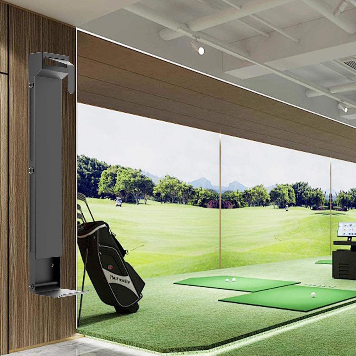 Tour-Grade Wall Mount Golf Bag Holder - Forged Wall Mounted Golf Bag Storage Rack, Premium Sleek Design for Garage/Man Cave