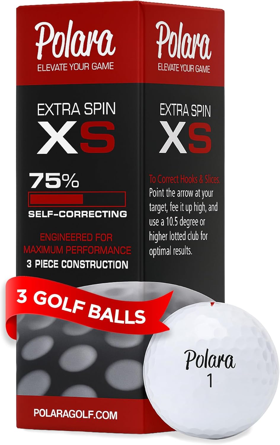 Polara Golf Self-Correcting Golf Balls – Soft Feel, Anti-Slice & Hook Correction, Exceeds USGA Limits, Dimple Pattern, High-Performance Balls for Men & Women