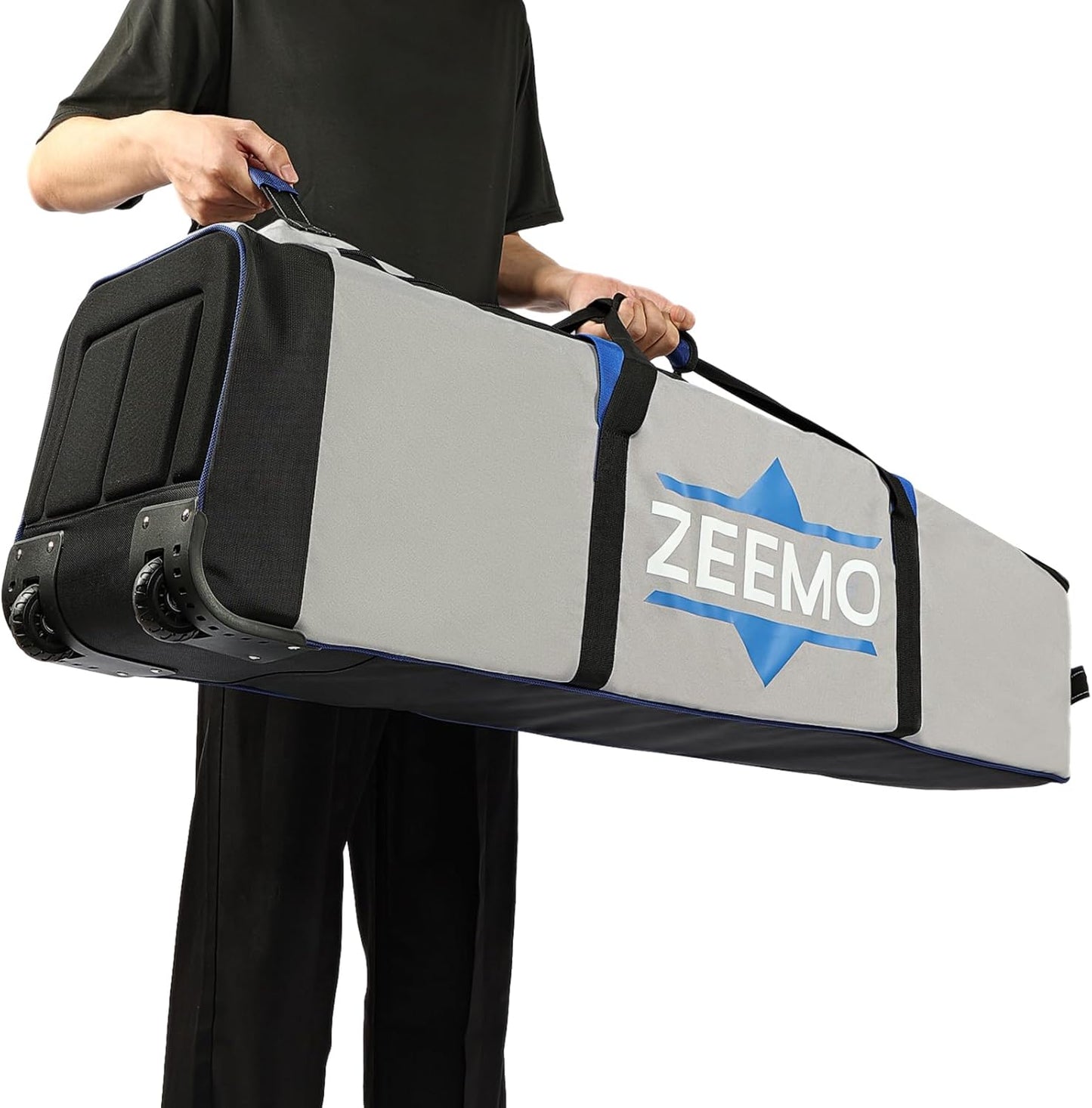 ZEEMO Golf Travel Bag, Full-Open Protective & Wheeled Airline-Approved Case for Clubs, Cart&StandBag, Soft-Sided Waterproof Cover Made of Heavy Duty Oxford