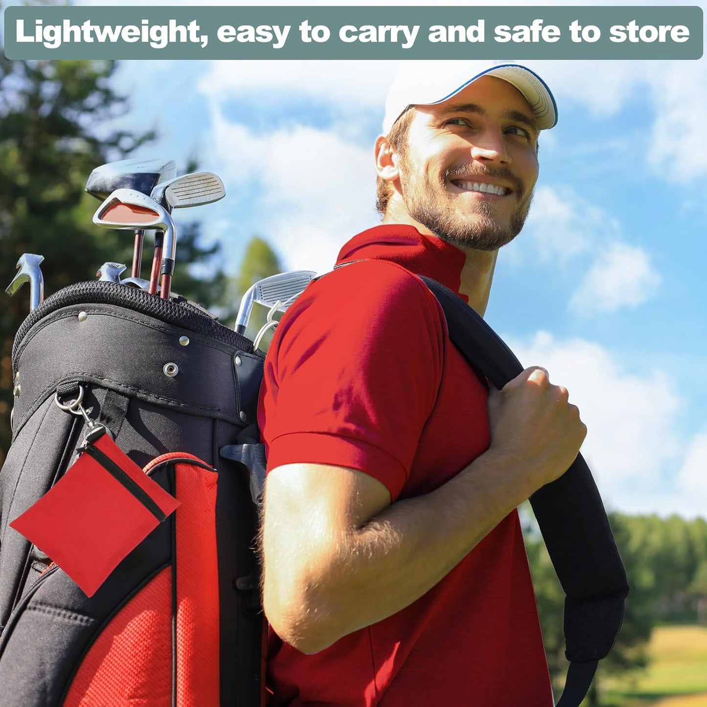 uxcell Golf Tee Pouch, Professional Zipper Golf Tee Bag Accessories Pocket Gear Clip Bag with Metal Lobster Claw Clip Organizer Storage Bags for Men and Women