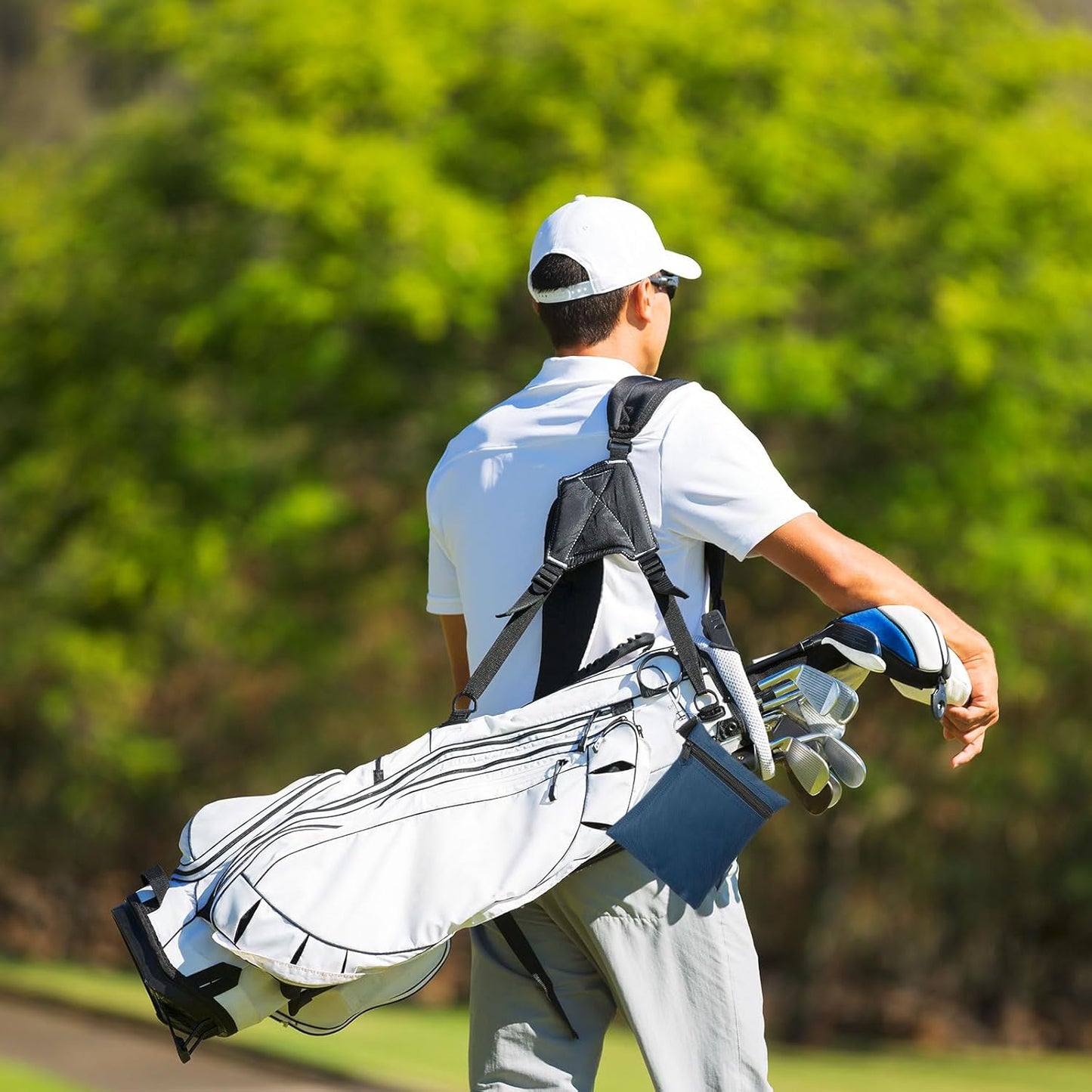 PATIKIL Golf Tee Pouch, Zipper Golf Ball Bag with Metal Lobster Claw Clip for Men Women Valuables Holder