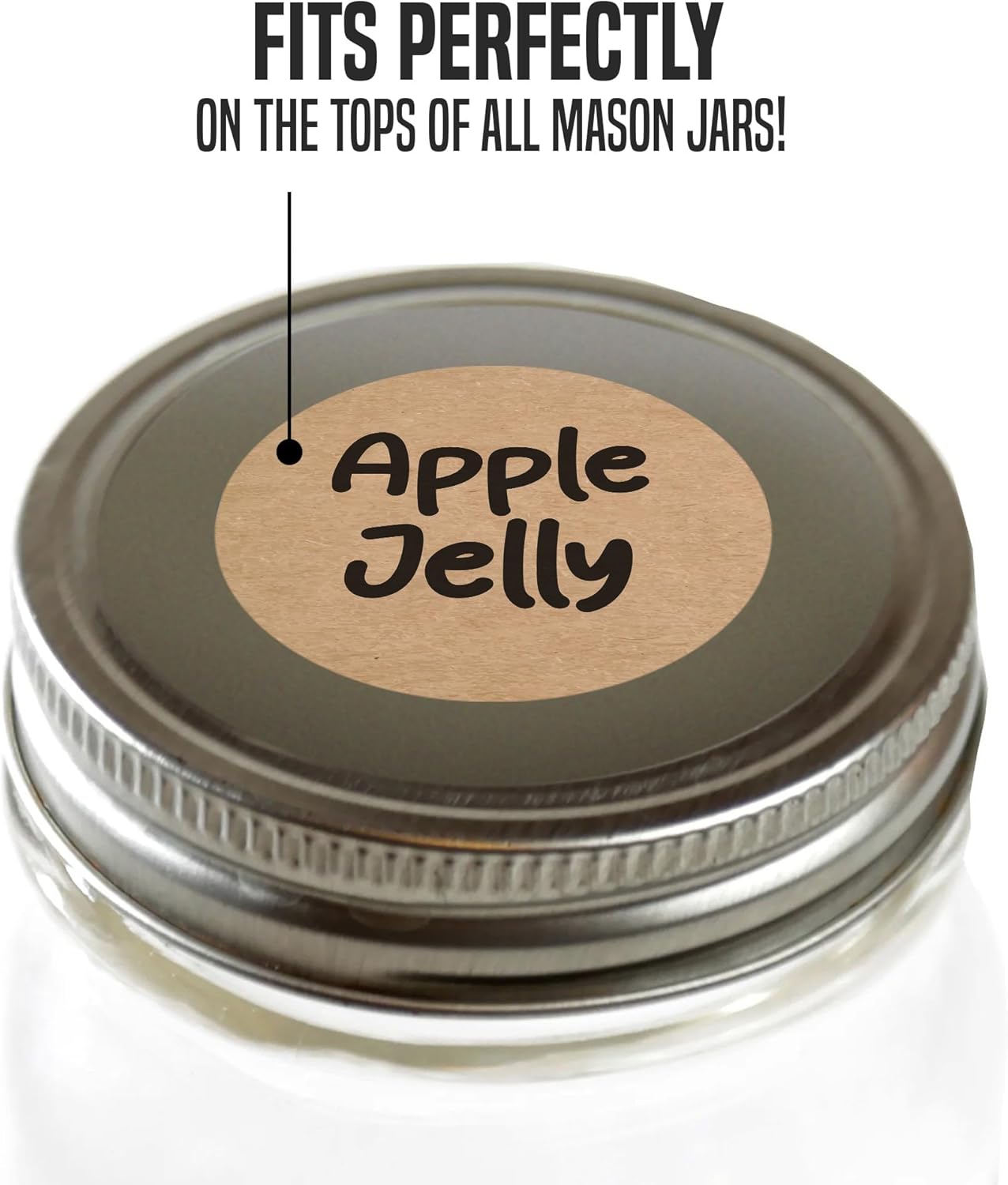 MESS Dissolvable Canning Labels, 1" Round, 200-Pack – Removable Kraft Mason Jar Stickers for Homemade Jam, Food Storage & Containers