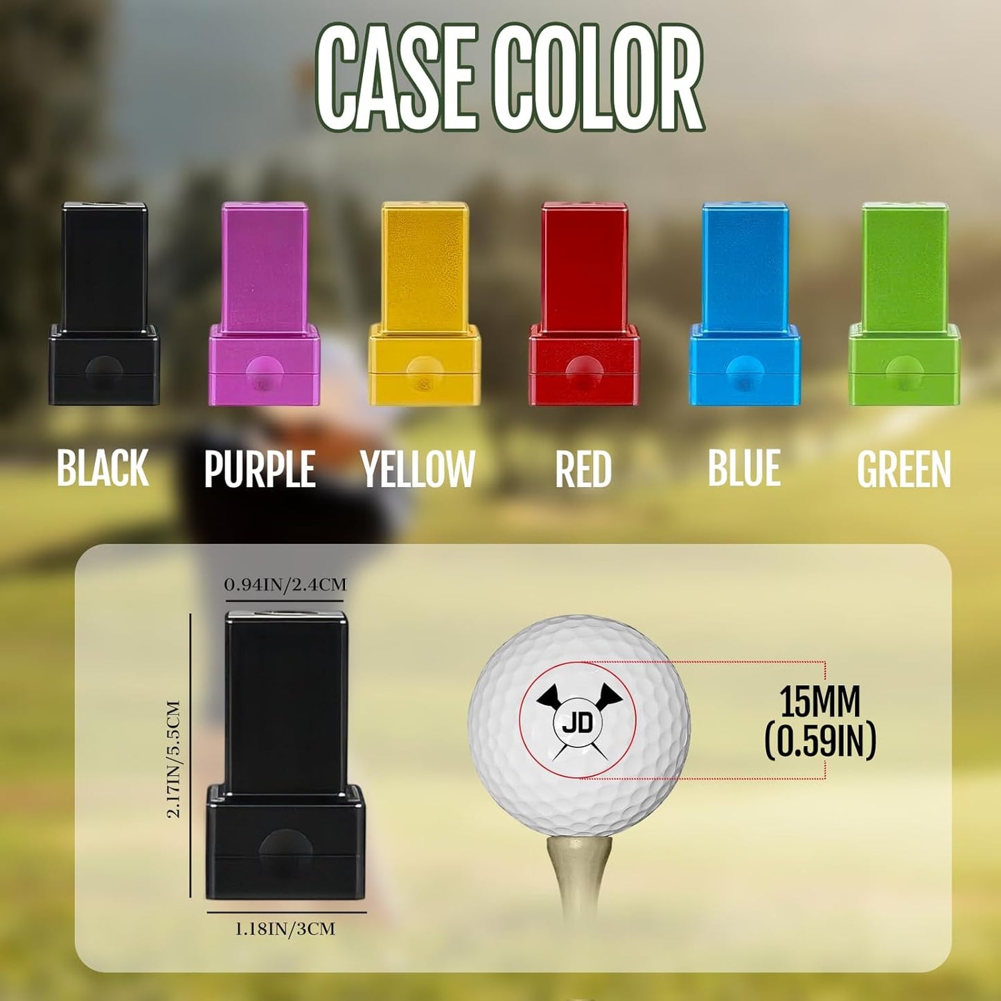 Personalized Custom Golf Ball Stamp Markers with Ink Customized Logo Monogram Name Golf Ball Stamper for Golfer Husband Boyfriend Dad Gift Reusable Your Own Golf Ball Stamps