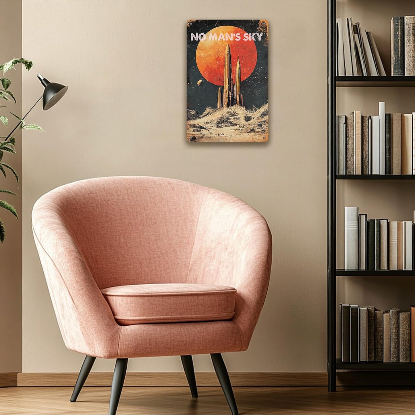 Vintage Wall Decor Metal Tin Plaque No Mans Sky Decoration Public Sign Poster Iron Painting Wall Decor Poster Wall Art Nostalgic Tin Sign for Home Cofe Kitchen Pub Bar 8x12 Inch