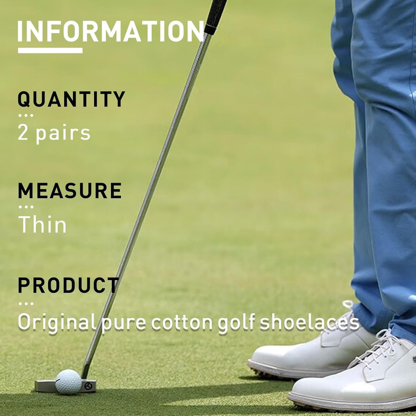 2 Pairs Cotton Golf Shoe Laces for FootJoy Sports Shoes, Round Thin Dress ShoeLaces Replacement Shoe Strings