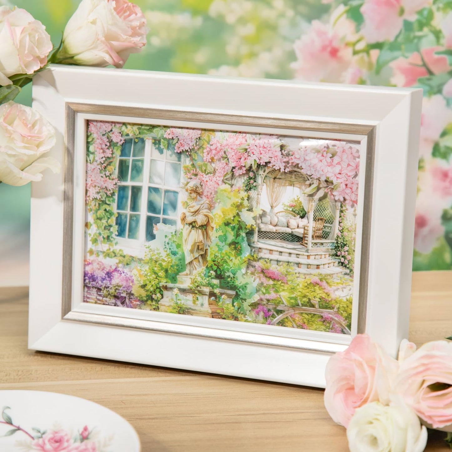 Cottagecore Garden PET Sticker Set, 60PCS Aesthetic Landscape Stickers for Scrapbooking, Journaling, DIY Crafts, and Art Supplies