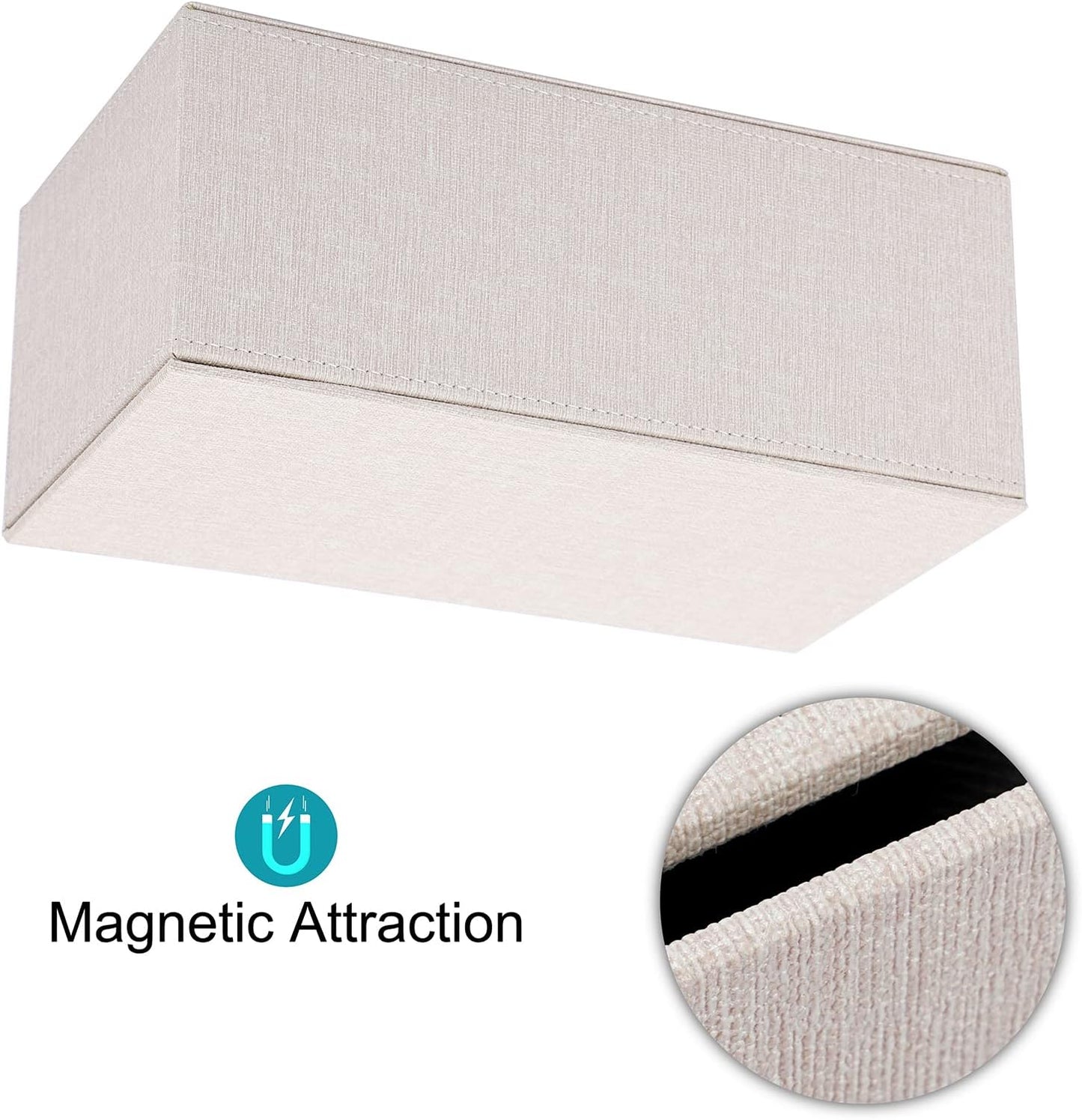 Sumnacon Tissue Box Cover Rectangle Linen Tissue Box,Stylish Tissue Box Holder with Magnetic Bottom,Decorative Tissue Cover for Bathroom Toilet Bedroom Living Room Table Desk Office, Beige