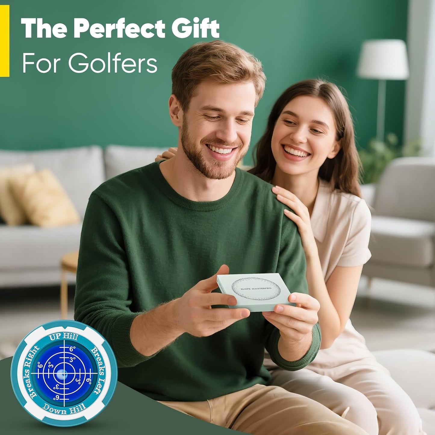 GreenNav Pro-High Precision Golf Green Reader & Golf Ball Marker with Horizontal Bubble Level, Essential Slope & Putt Line Reading Aid, Golf Accessories for Men Women