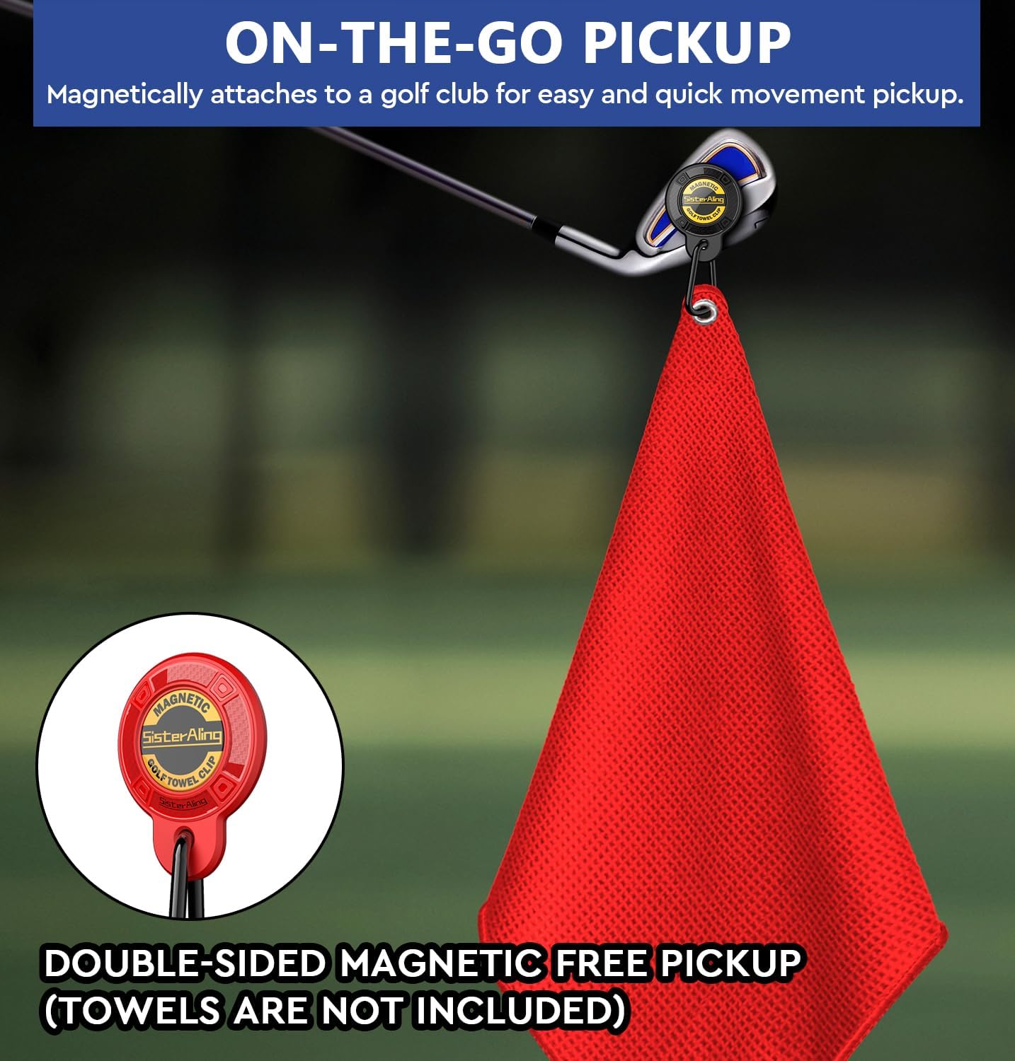 Magnetic Clip for Golf Towel,Removable Industrial Magnetic Accessories Design for Strong Hold to Golf Carts or Clubs