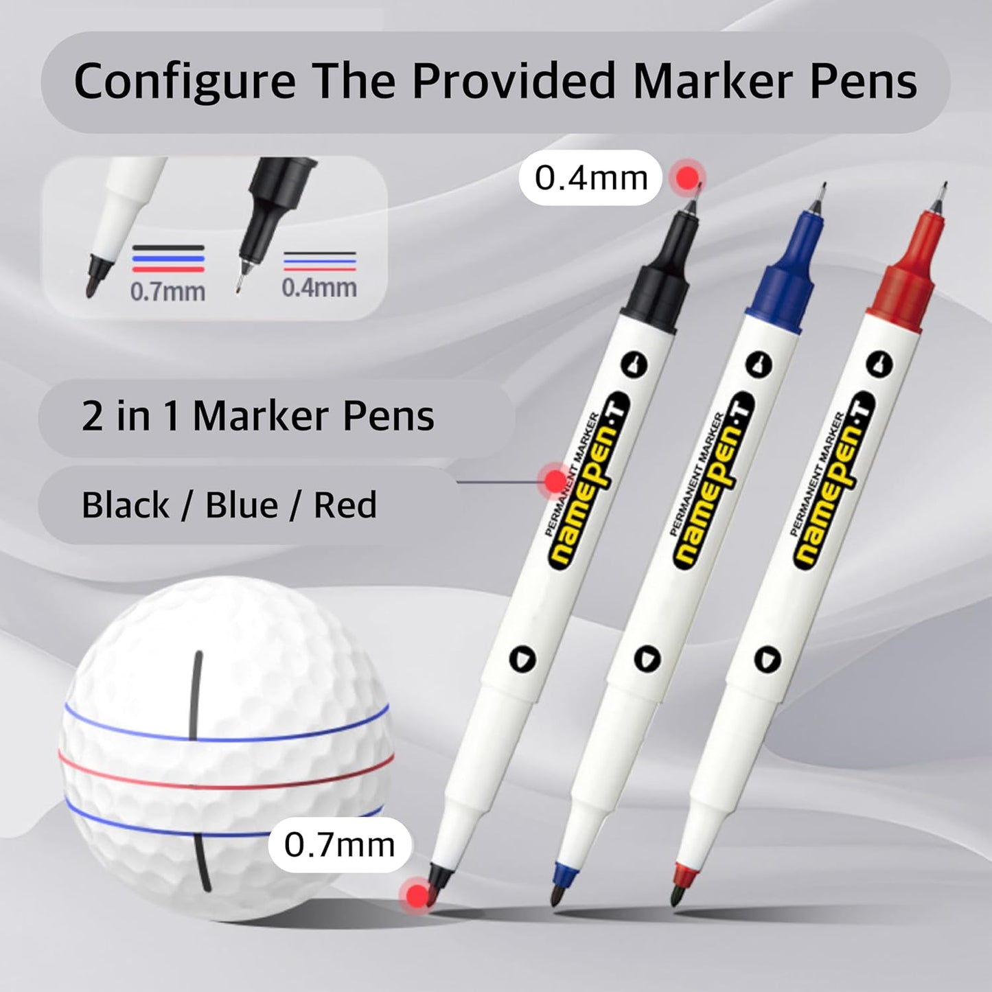 Penta AUTO Liner Golf Ball Marker Kit - 360-Degree Automatic Stencils - Men's Clearance Accessories with Line Tools and Bag - Ultimate Golfing Essentials for Precision Putting (Up to 5 Lines)