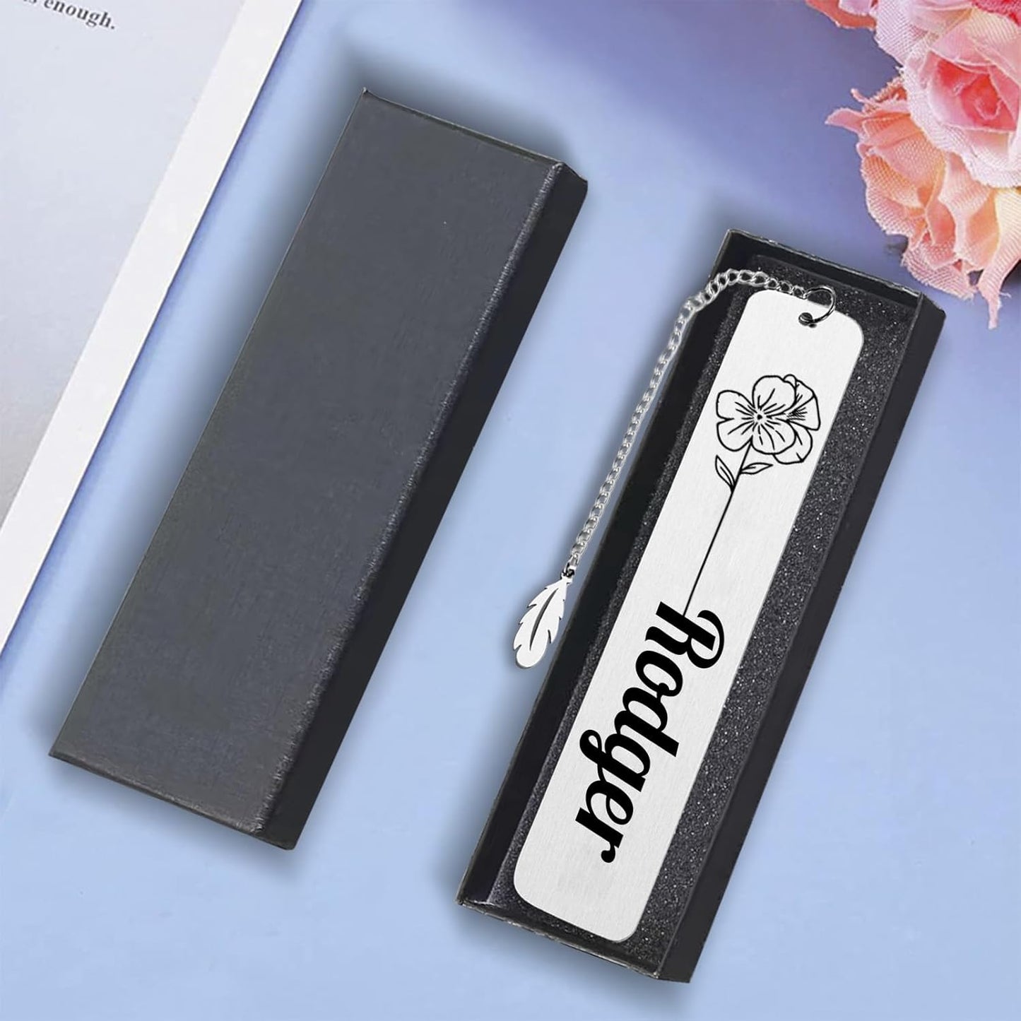 Personalized Birth Flower Bookmarks for Women Book Lover Birthday Custom Bookmarks Customized Gifts for Her Valentine's Day Graduation Gift for Female Girl Sister Girlfriend Christmas Wedding Gift