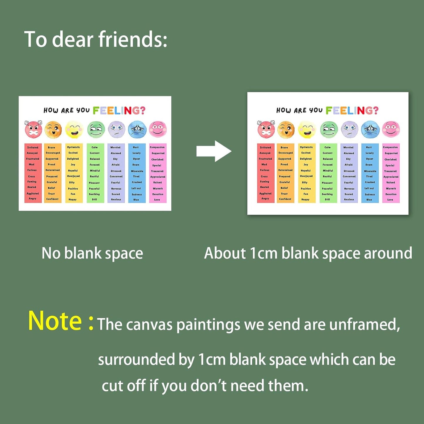 uoyien Feelings Chart For kids Mental Health Posters Help Students Understand Emotions Poster Calm Corner Special Education Classroom Decorations Preschool Classroom Supplies Unframed 12x16in