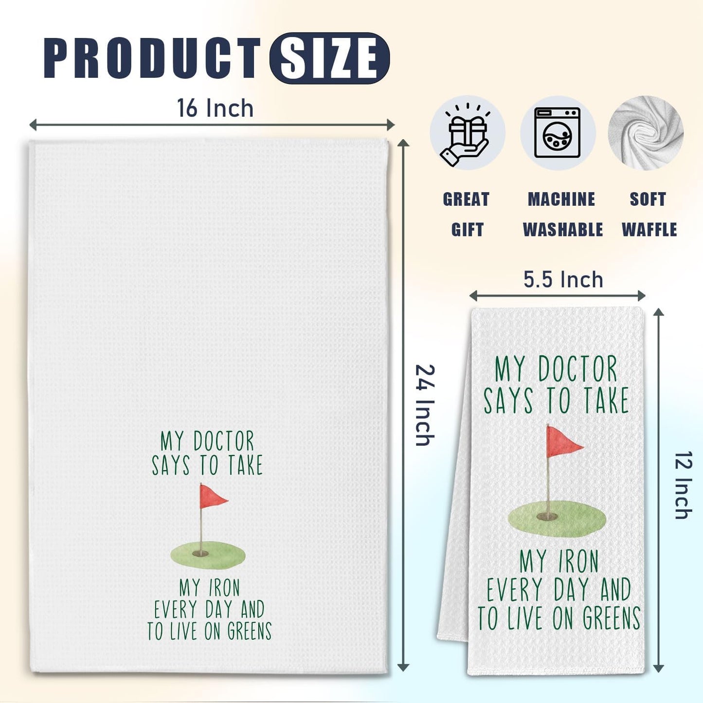 Golf Gifts Kitchen Towels, Funny Golfing Gifts for Men Women Dish Tea Towels for Kitchen Decor, Golfer Gift Decorative Hand Towel for Bathroom, 16x24 Inches