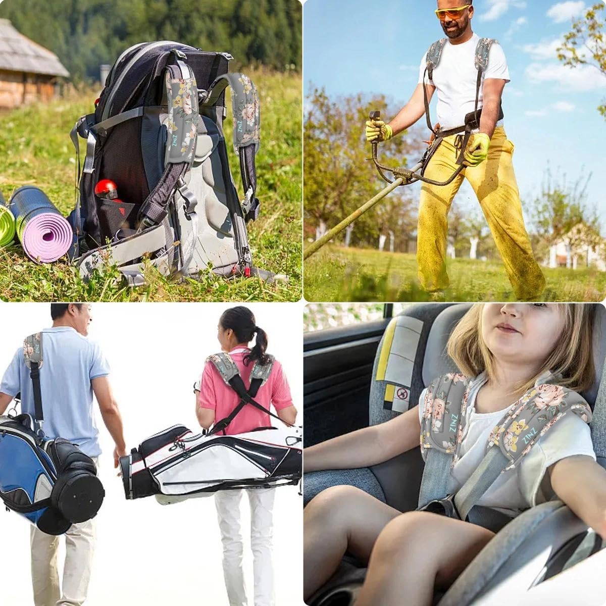 ZINZ 2-Pack Universal Shoulder Pad with Ultra Thick Cushion for Bag Luggage Bag Crossbody, Plus Long & Anti-Slip & Breathable,Light Rose