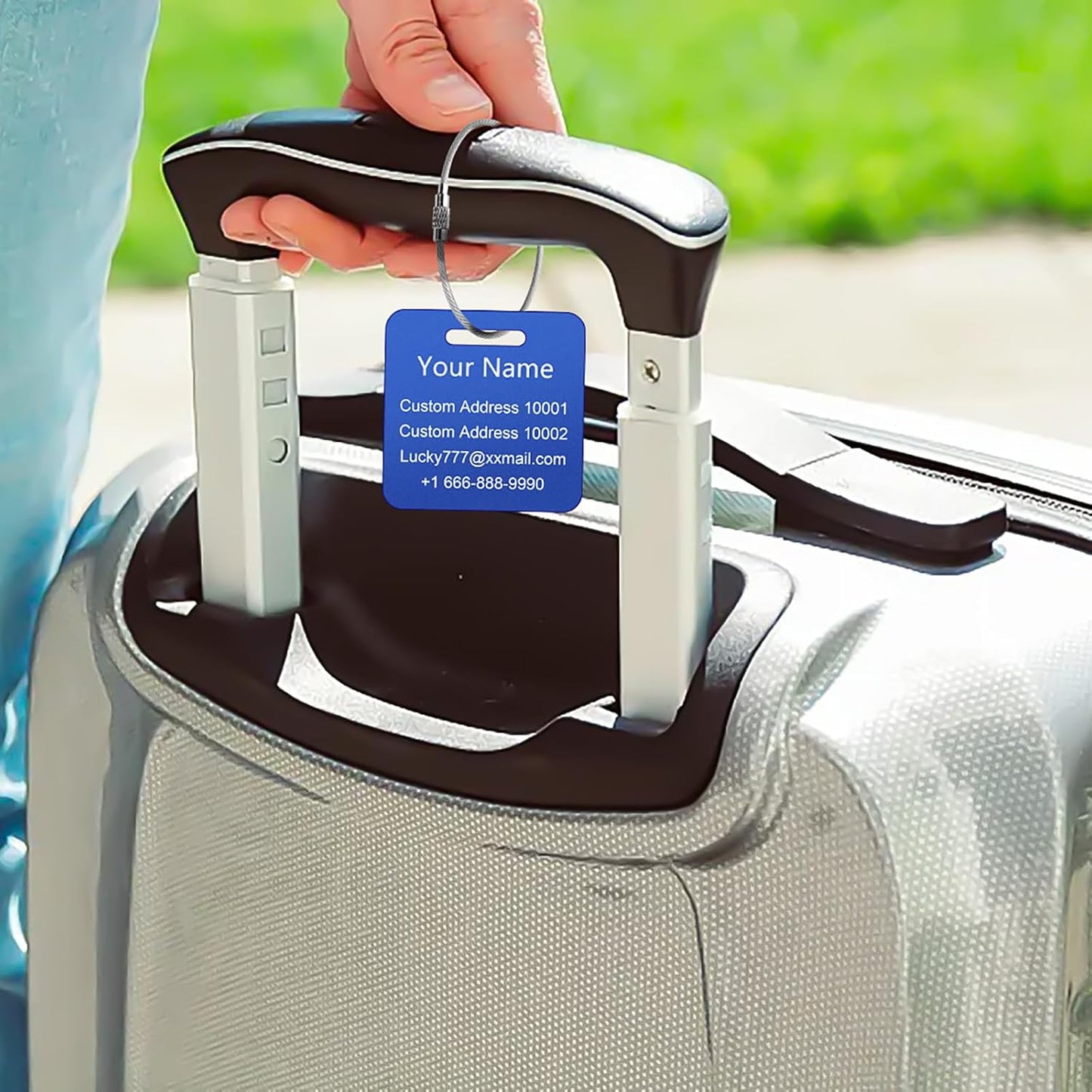 Personalized Initial Luggage Tags for Suitcases - Metal Engraved Custom ID Luggage Name Tag - School Bag Backpack Tags for Kids Women Travel Essentials Golf Baggage Accessories