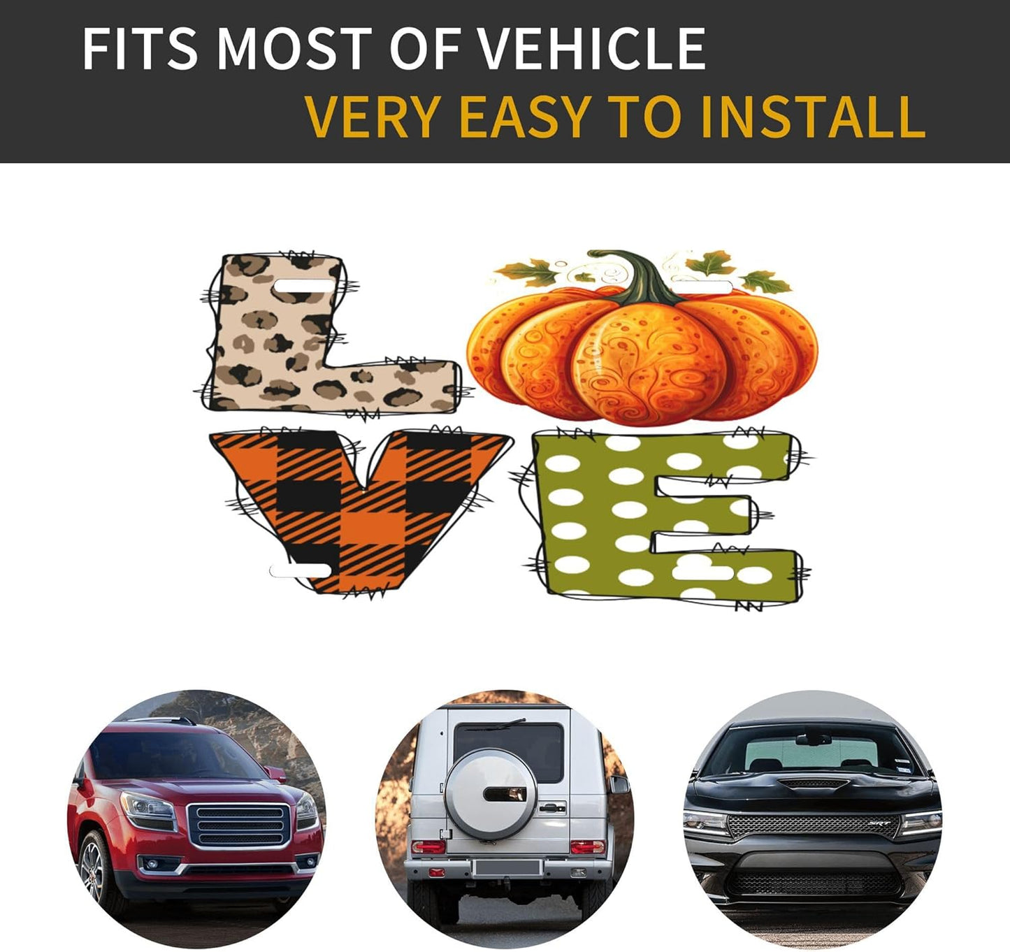 Custom License Plate Personalized Autumn Fall Funny Aluminum Front License Plates Decorative Rust-Free Metal Car Plate Covers for Women Men Car Tag Accessories fit Truck SUV Rv 12 X 6 in