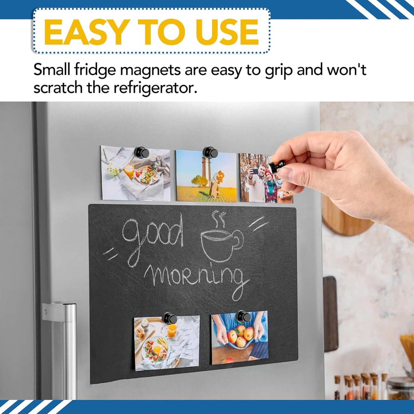 LOVIMAG Fridge Magnets 28Pcs Refrigerator Whiteboard Small Strong Magnet Classroom Kitchen Accessories Decorative Locker Set Decor Must Haves Office Calendar Refrigerador Magnetic Cute Crafts Black