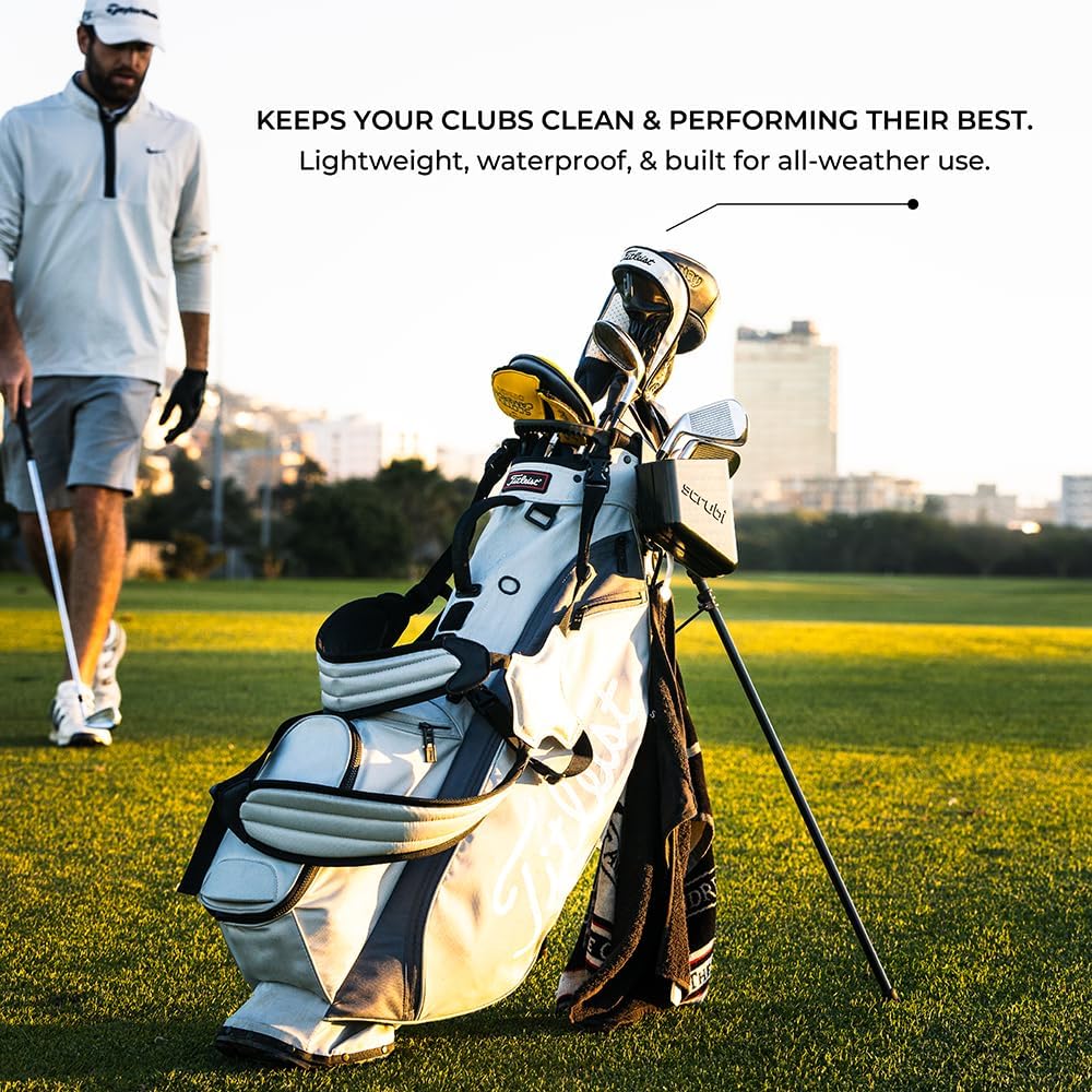 Scrubi Golf Club Cleaner for Your Golf Bag - Compact & Efficient Cleaning Tool for Golf Clubs – Easy to Use & Waterproof Design – Includes Strong Nylon Brush – Perfect for Irons