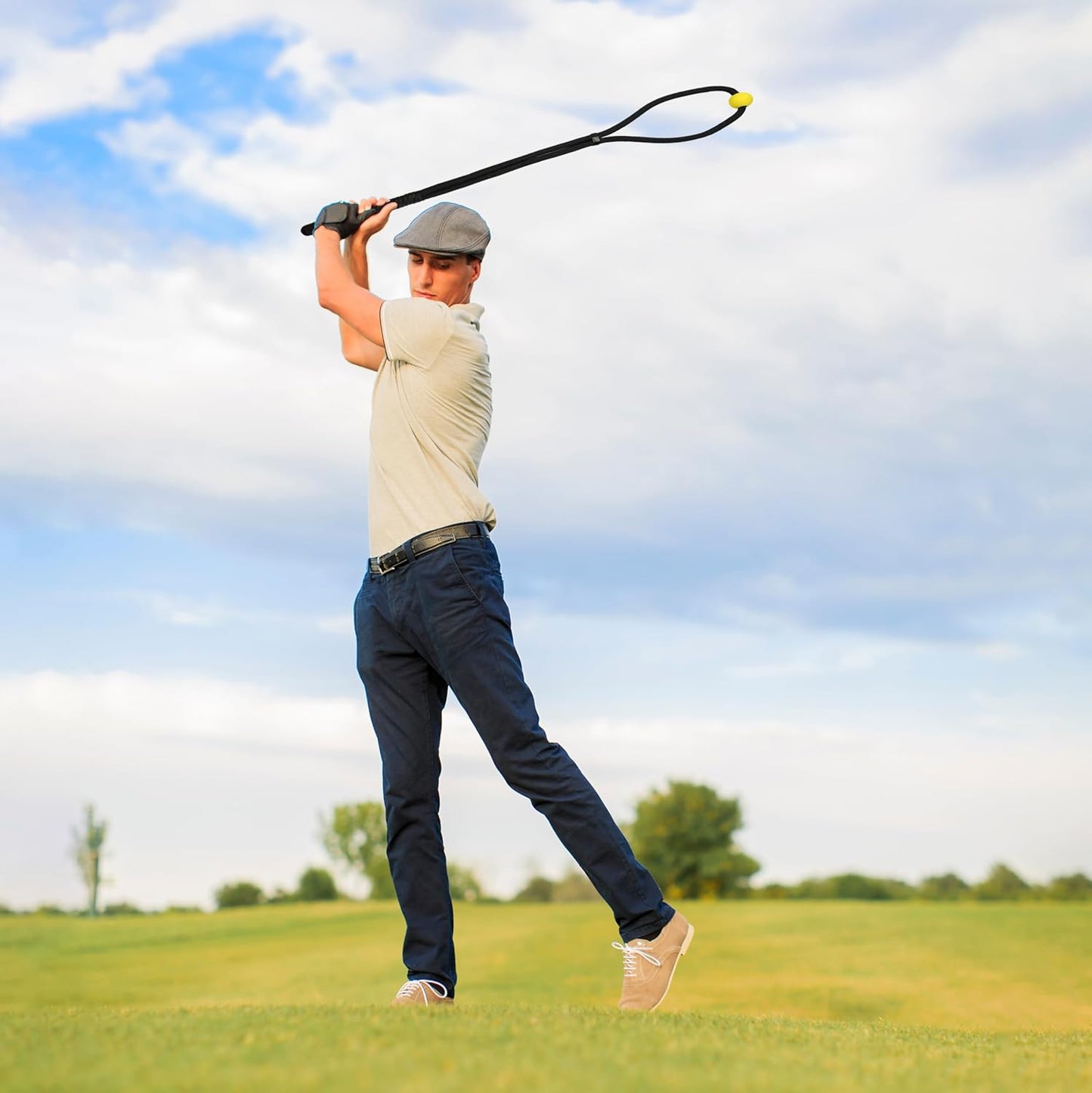 Golf Swing Rope Training Aid, Fitness Equipment Trainer with Ball On for Practice, Posture Corrector, Exercise Assistance, Workout, Speed, Strength Link, Warm-up for Buddy, Golf Lovers, Beginners