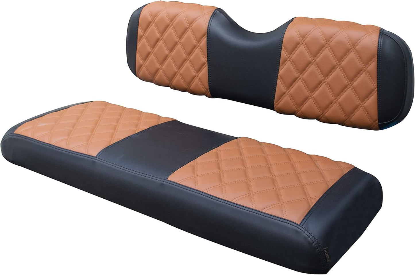 NOKINS Golf Cart Seat Covers Fit Club Car Precedent/DS/EZGO RXV/TXT/Yamaha Drive Aftermarket Standard Rear Seat Cushion, No Stapler, Multiple Colors&Breathable (Brown&Black)