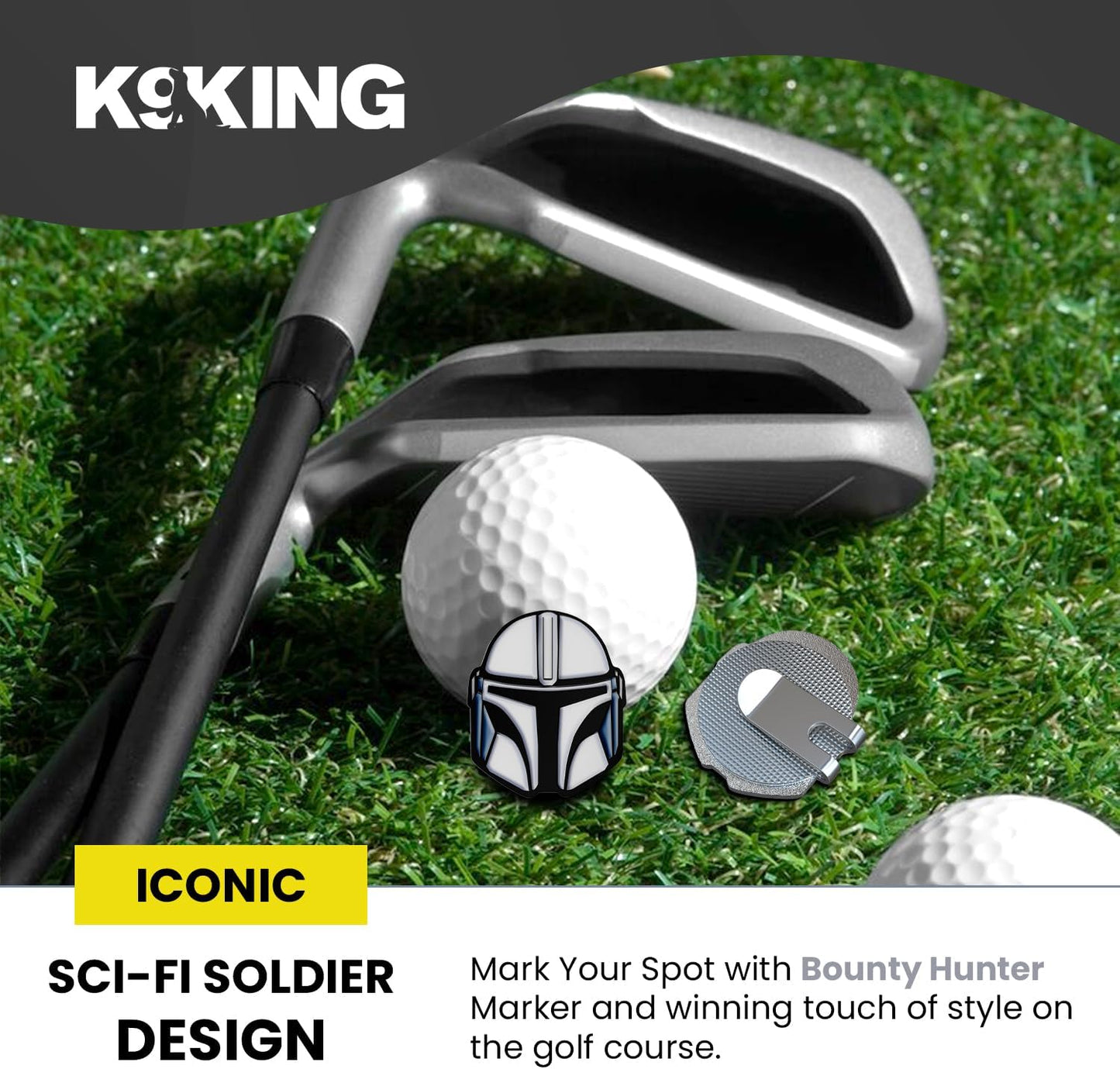 K9King Funny Golf Ball Marker with Magnetic Hat Clip ā Unique Durable Enamel Ball Marker ā Enhanced Golfing Fun Waterproof Scratch Free Golf Accessories and Gifts for Golfers