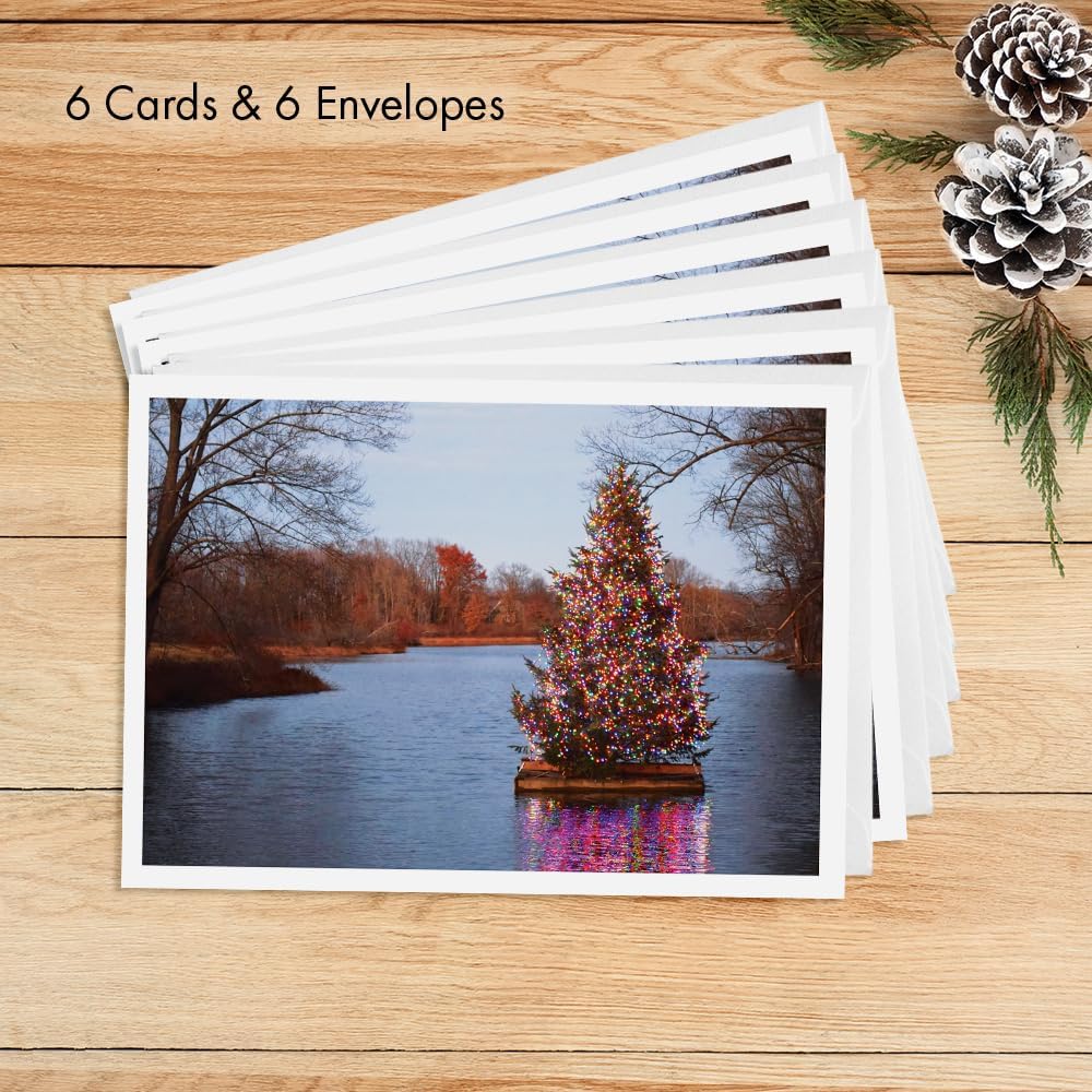 Photographic Christmas Cards, Christmas on the Pond (6 Cards with White Envelopes)