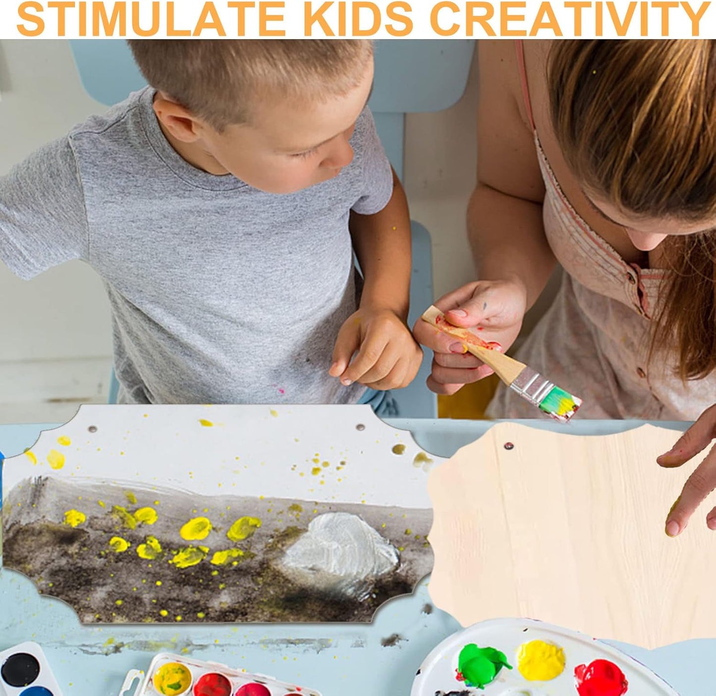 12Pcs Unfinished Wood Crafts, Rectangle-Shaped Wood Plaques for Carfts, Door Hanger, Burning, Painting, DIY Wooden Sign Crafts Holiday Christmas Ornament Home Decor, 8.8 x 5.7 Inches