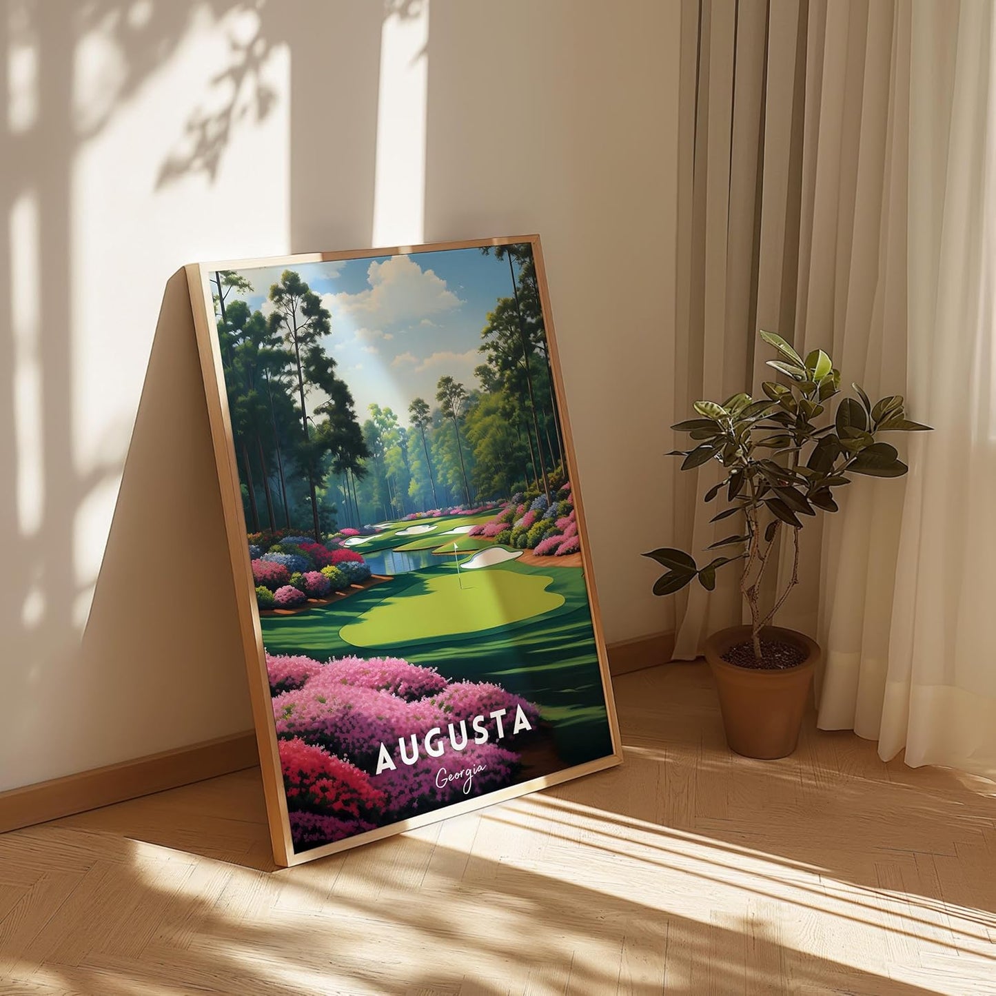 Golf Course Premium Giclee Fine Art Prints - Augusta, Pebble Beach, Pinehurst, Golf Course Posters, Golf Wall Art, Aesthetic Poster for Home Office Decor, Ready to Frame