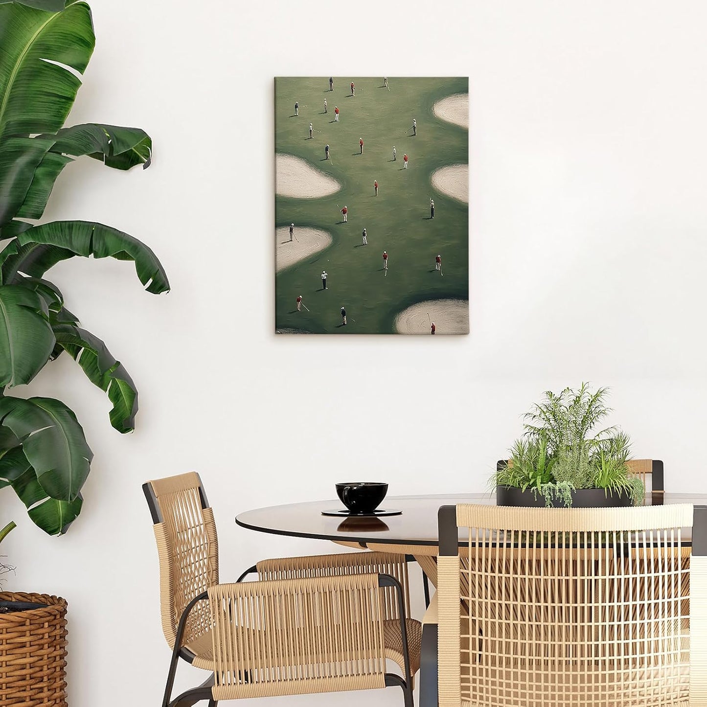 Zeuiwr Vintage Green Golf Framed Wall Decor, Golf Course Sports Canvas Wall Art, Golfer Gifts Pictures Prints Artwork for Home Sports Room Bedroom Gallery Decor, 11x14 Inches