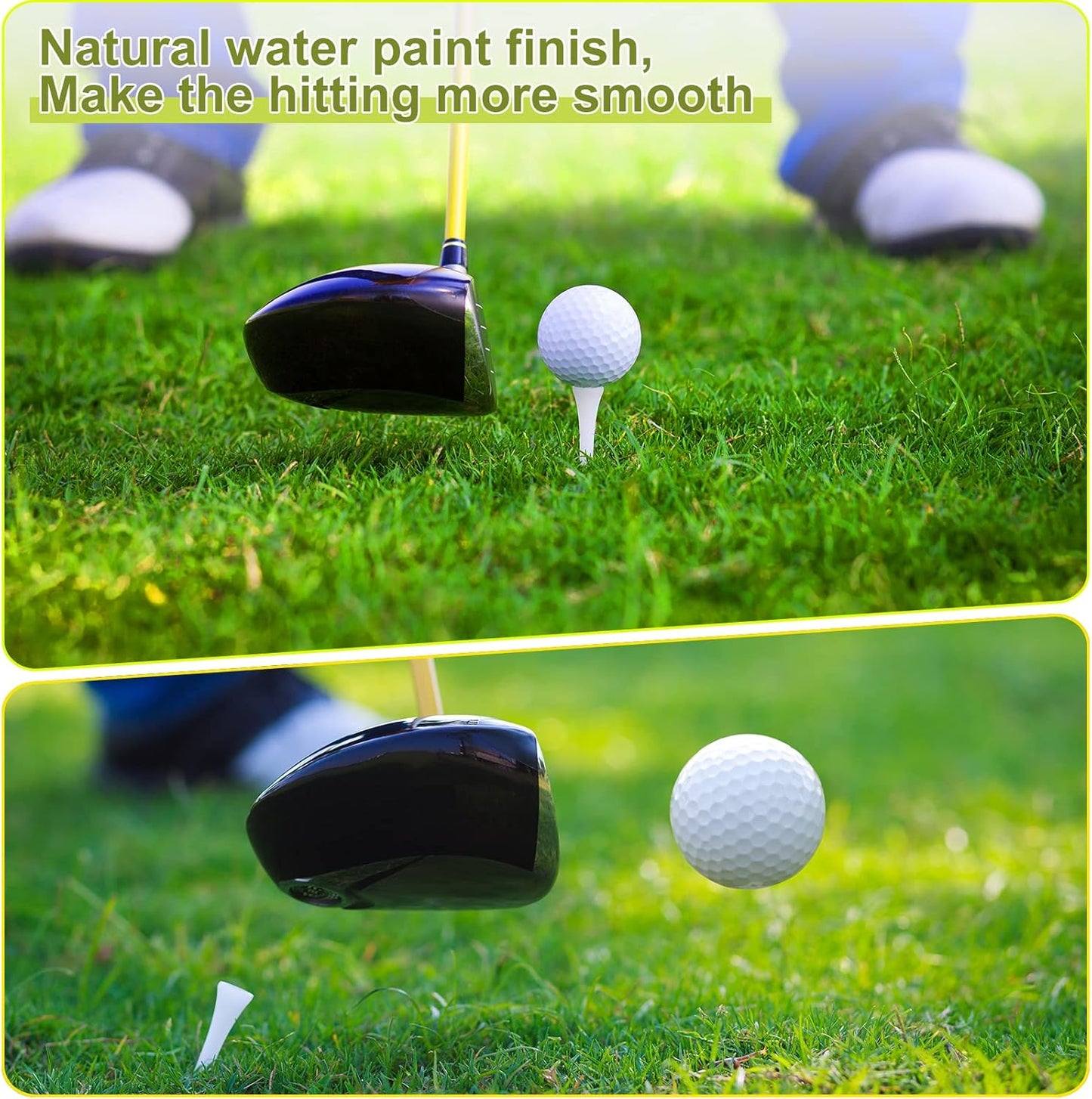 Vinsot 1000 Pcs Golf Tees Bulk 3-1/4 '' Wooden Bamboo Tees Decoration for Men Women Clubs Golf Ball Theme Party Accessories School Supplies(White,Solid)