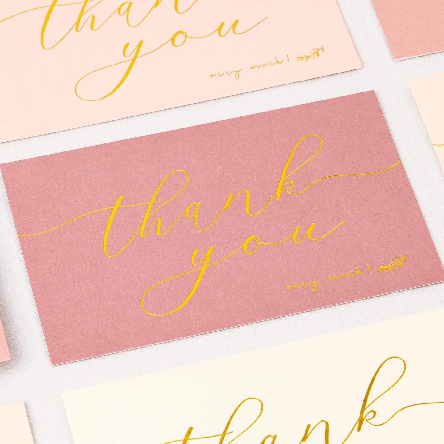 Crisky 50 Pcs Dusty Rose Thank You Cards With 50 Envelopes & 50 Stickers Simple, Chic, Elegant Greeting Cards Perfect for: Wedding/Business/Birthday/Graduation etc. 4 x 6 inches 50 Pack