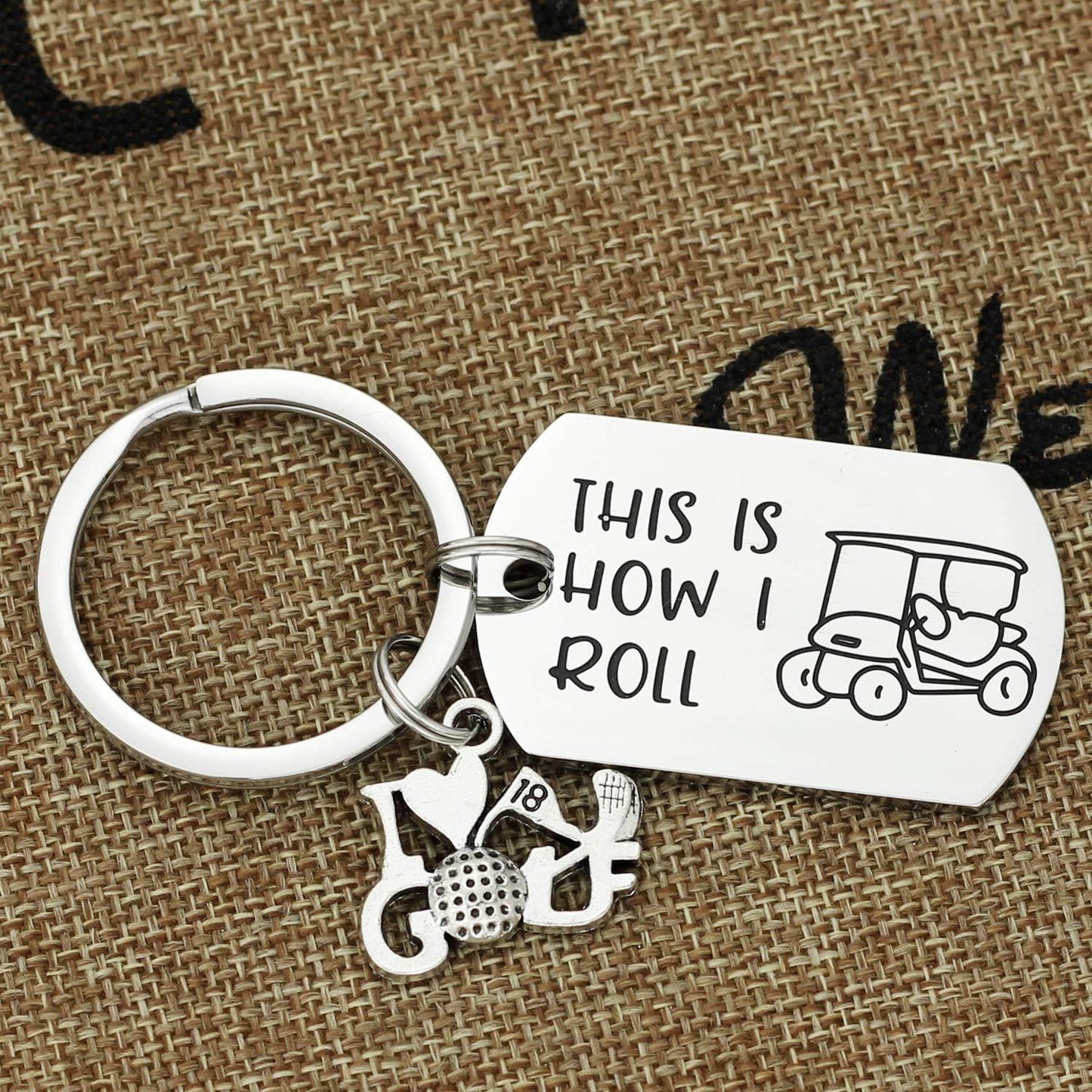 Kivosliviz Golf Gift Golfer Keychain How I Roll Golfers Keychains Gift for A Golfer Lover