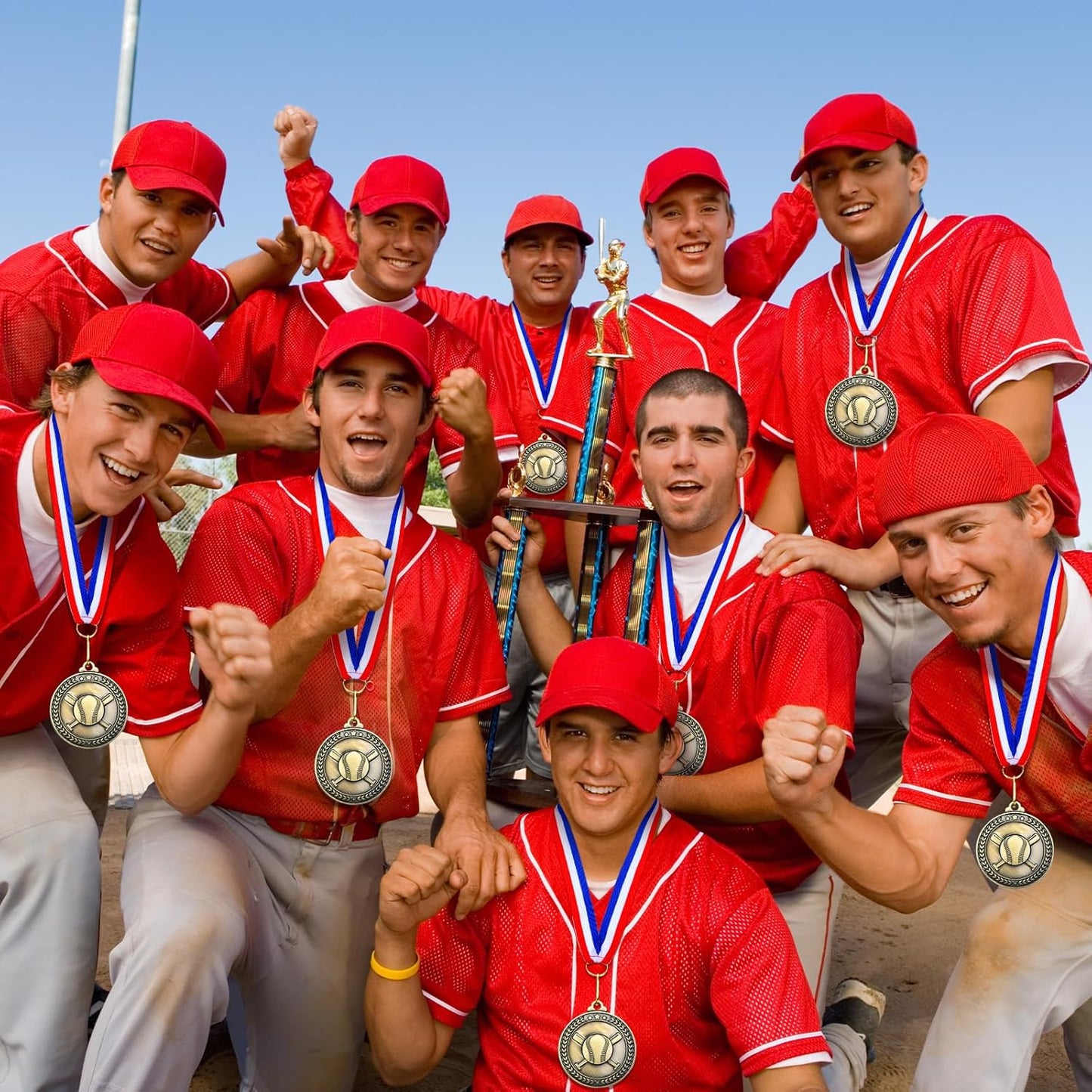 Remuuly 30 Pcs Gold Medals Bulk 2'' Basketball Soccer Baseball Volleyball Football Lacrosse Kickball Cheer Bowling Trophy Medals for Awards for Sports Participation Winner Gift