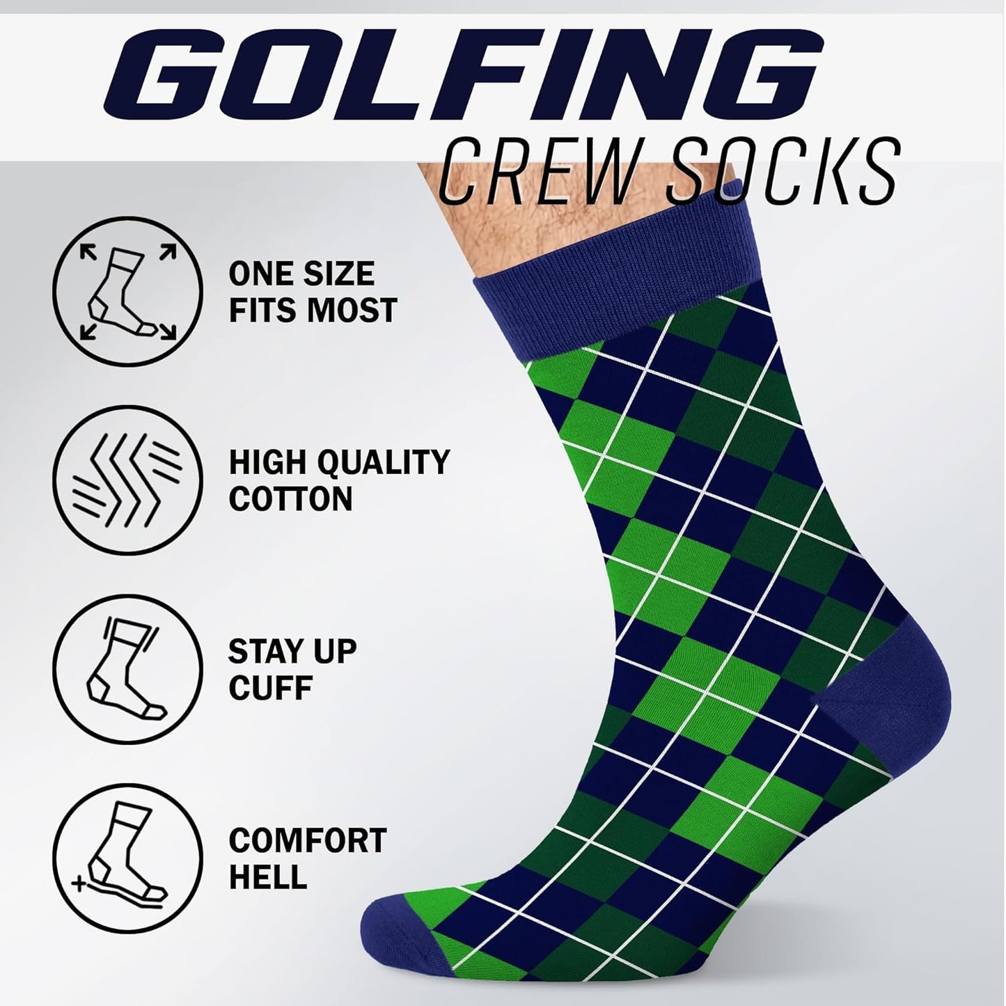 VICRAZY Golf Gifts for Men, Women - Golf Accessories, Golf Socks for Dad, Mom - Funny gift, Christmas Gifts, Stocking Stuffer