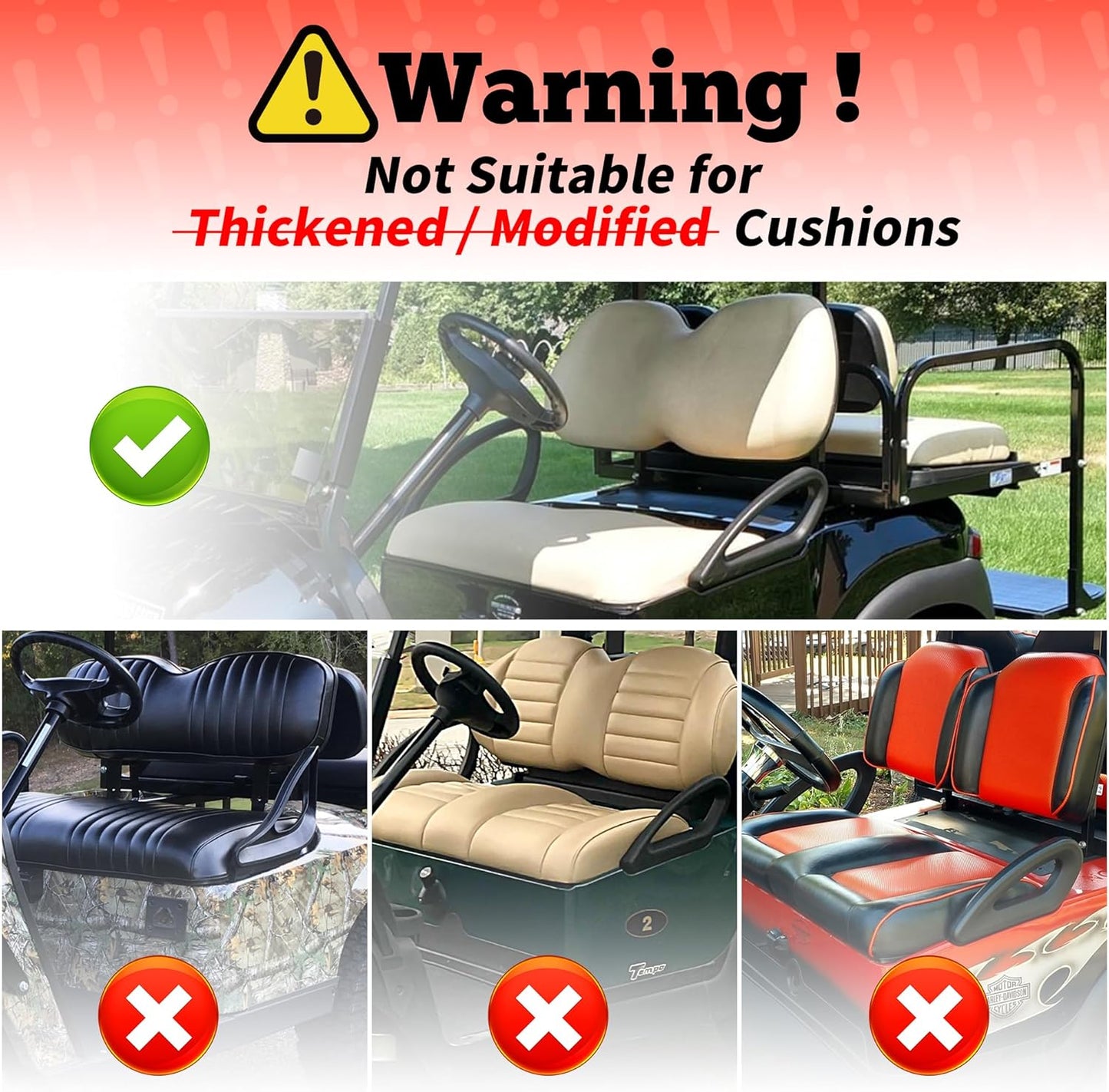 10L0L Golf Cart Seat Covers Universal for Yamaha Club Car Precedent Standard Front Seats, Breathable Mesh Bench Seat Cover, No Drilling Seat Cushion, All-Season Comfort Cool in Summer & Warm in Winter